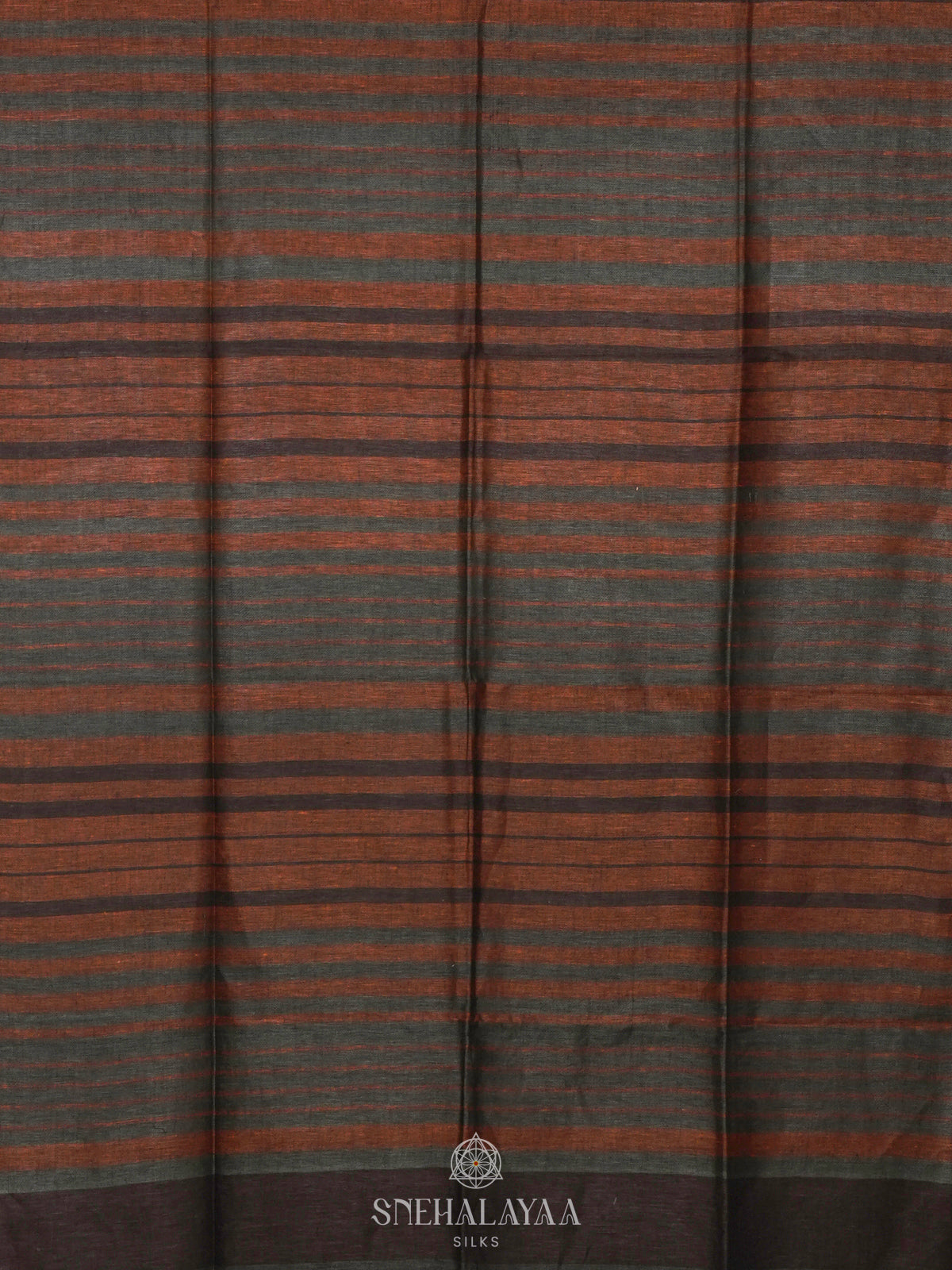 Brunt Orange Linen Saree