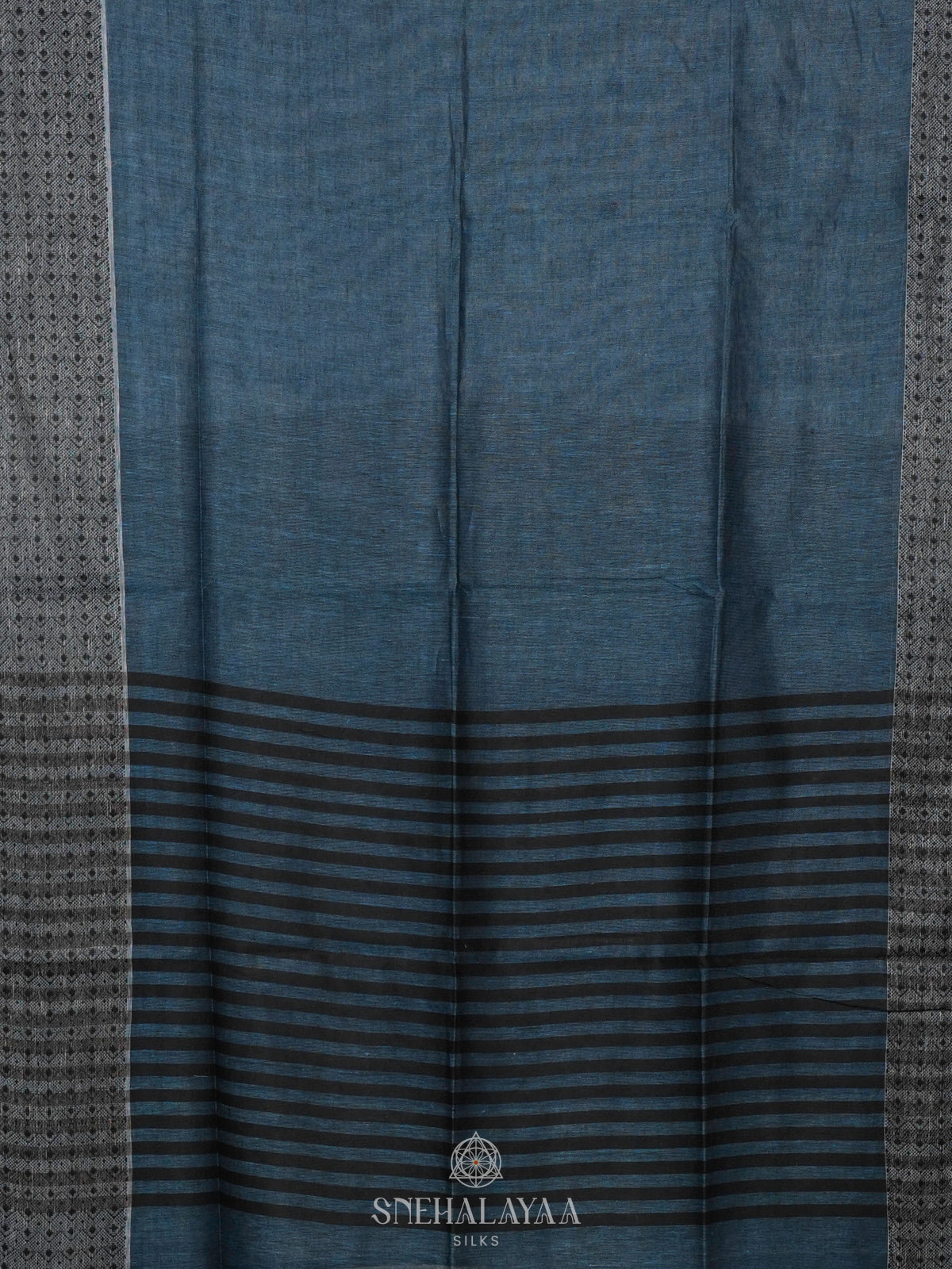 Blue Linen Saree
