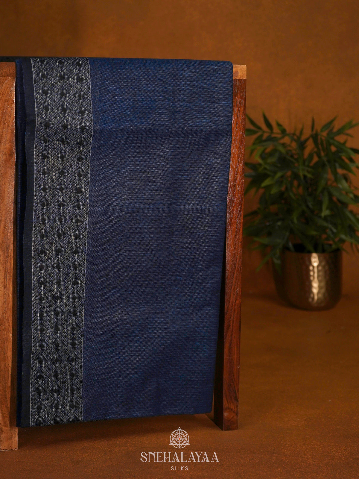 Blue Linen Saree