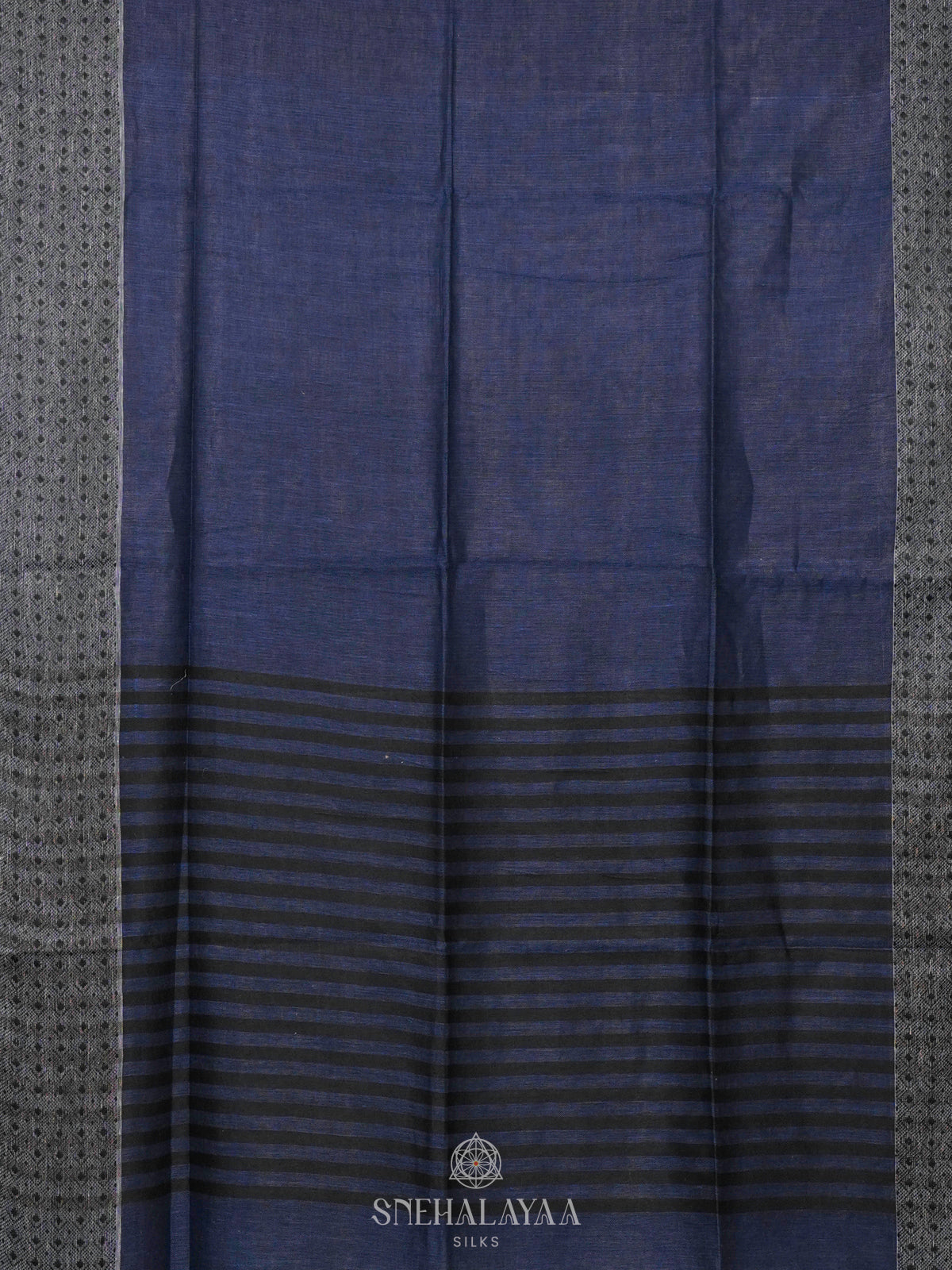 Blue Linen Saree