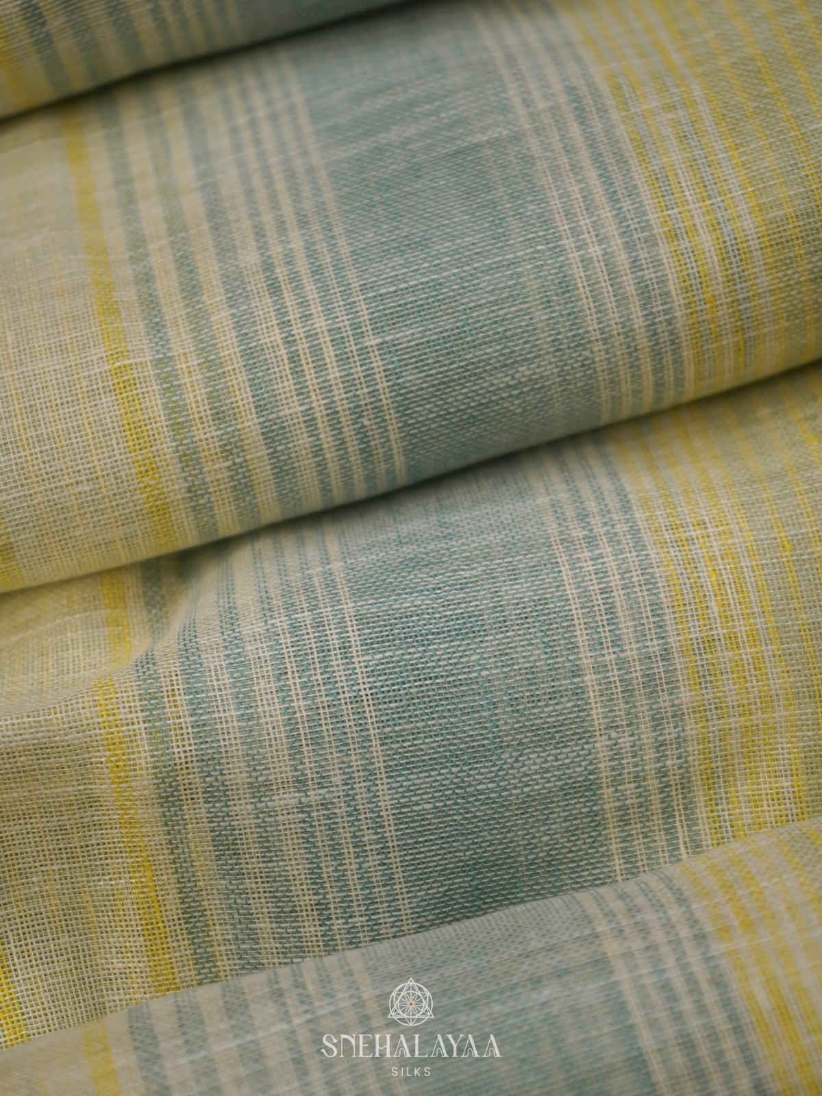 Pale Yellow Linen Saree