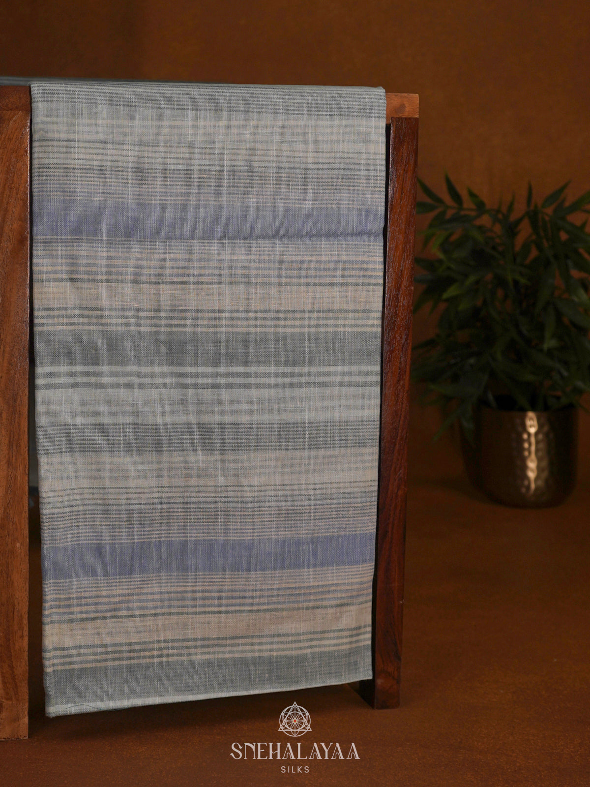 Pale Blue Linen Saree