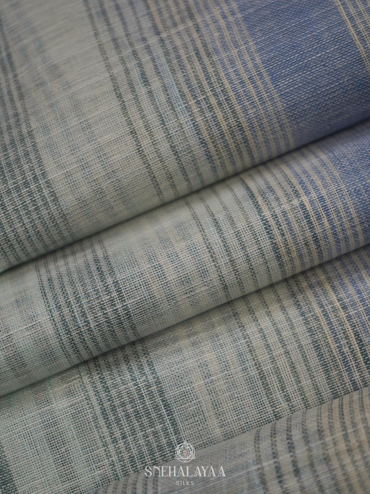 Pale Blue Linen Saree