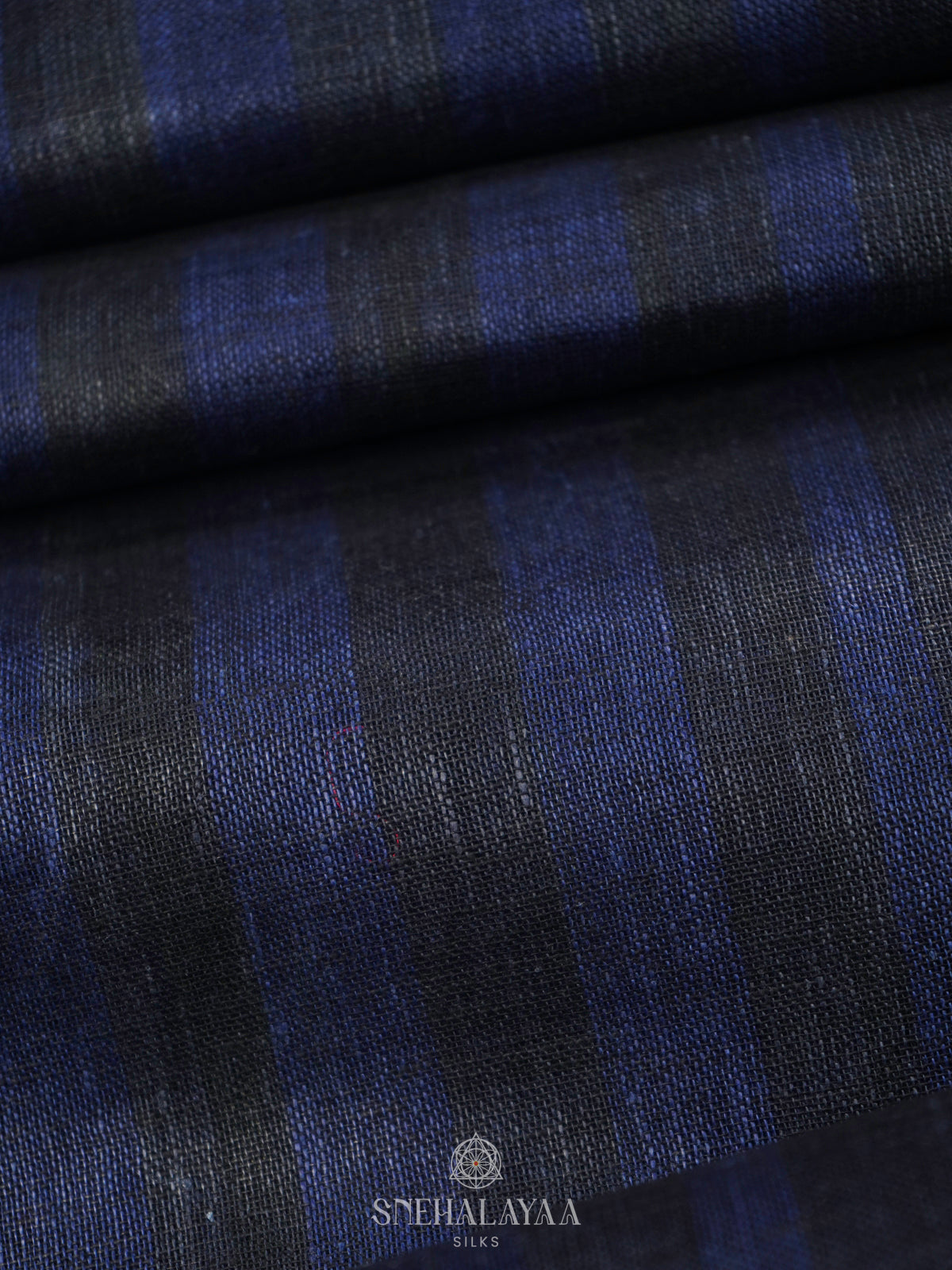 Navy Blue Linen Saree