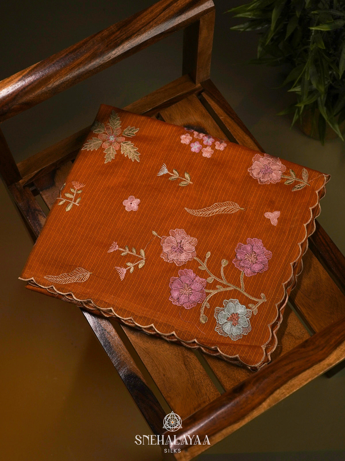Burnt Orange Kota Saree