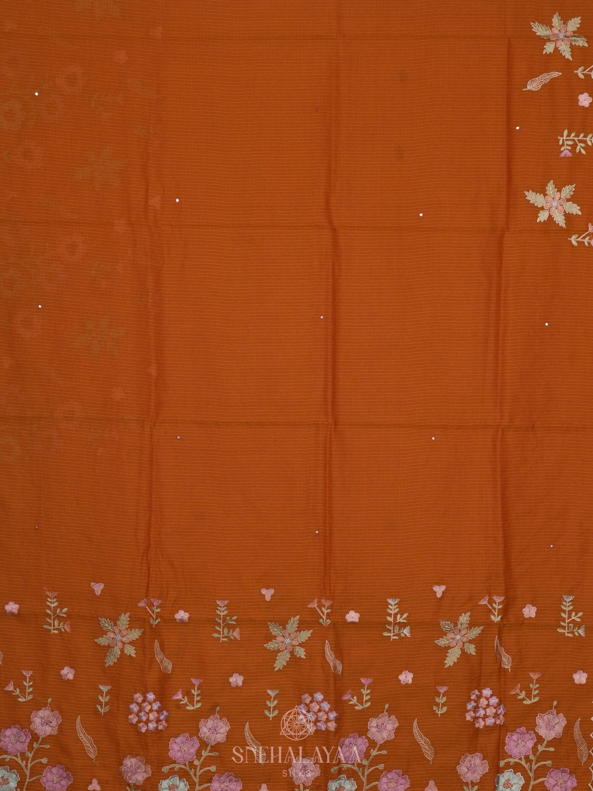 Burnt Orange Kota Saree