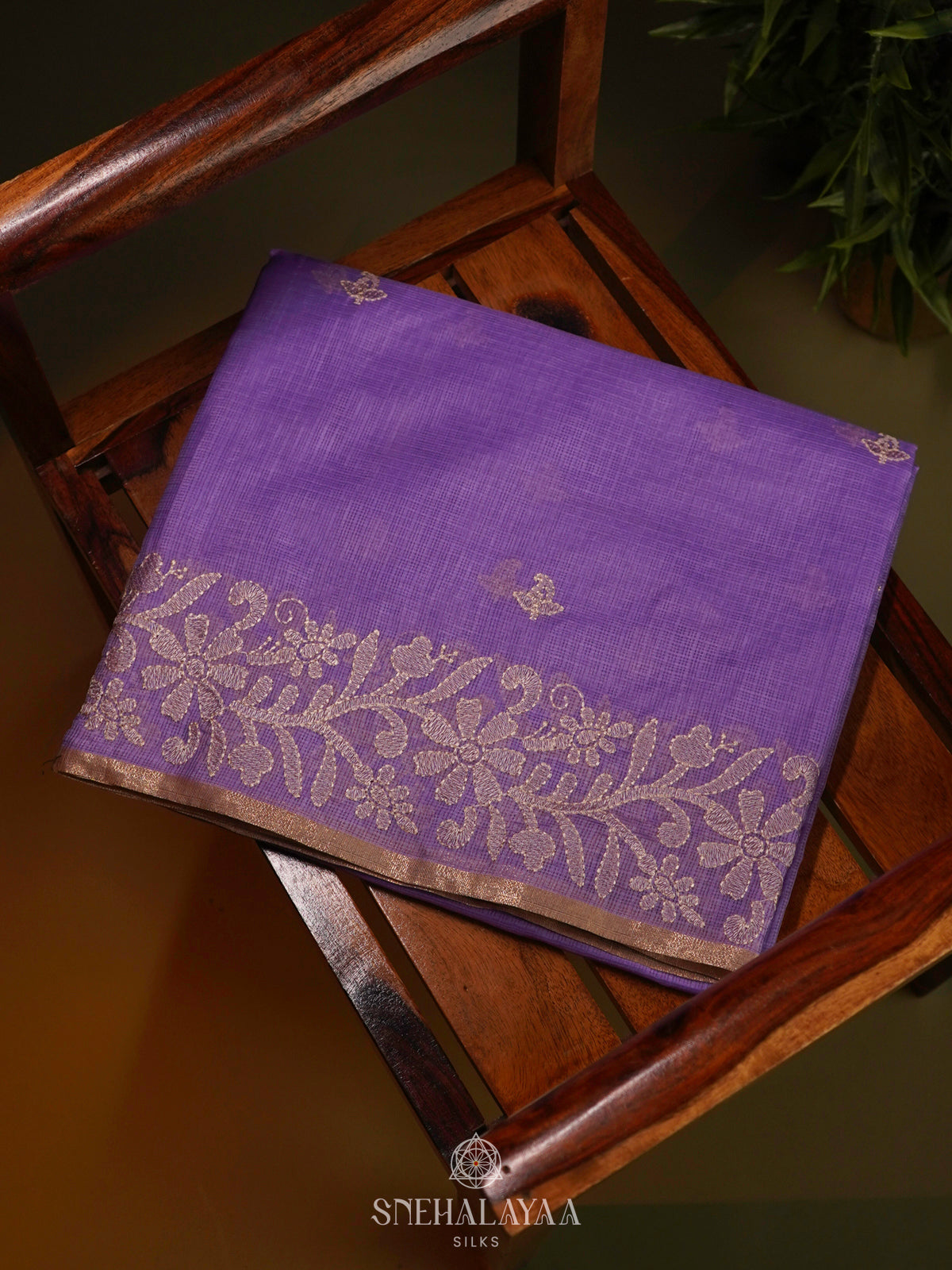 Lavender Kota Saree