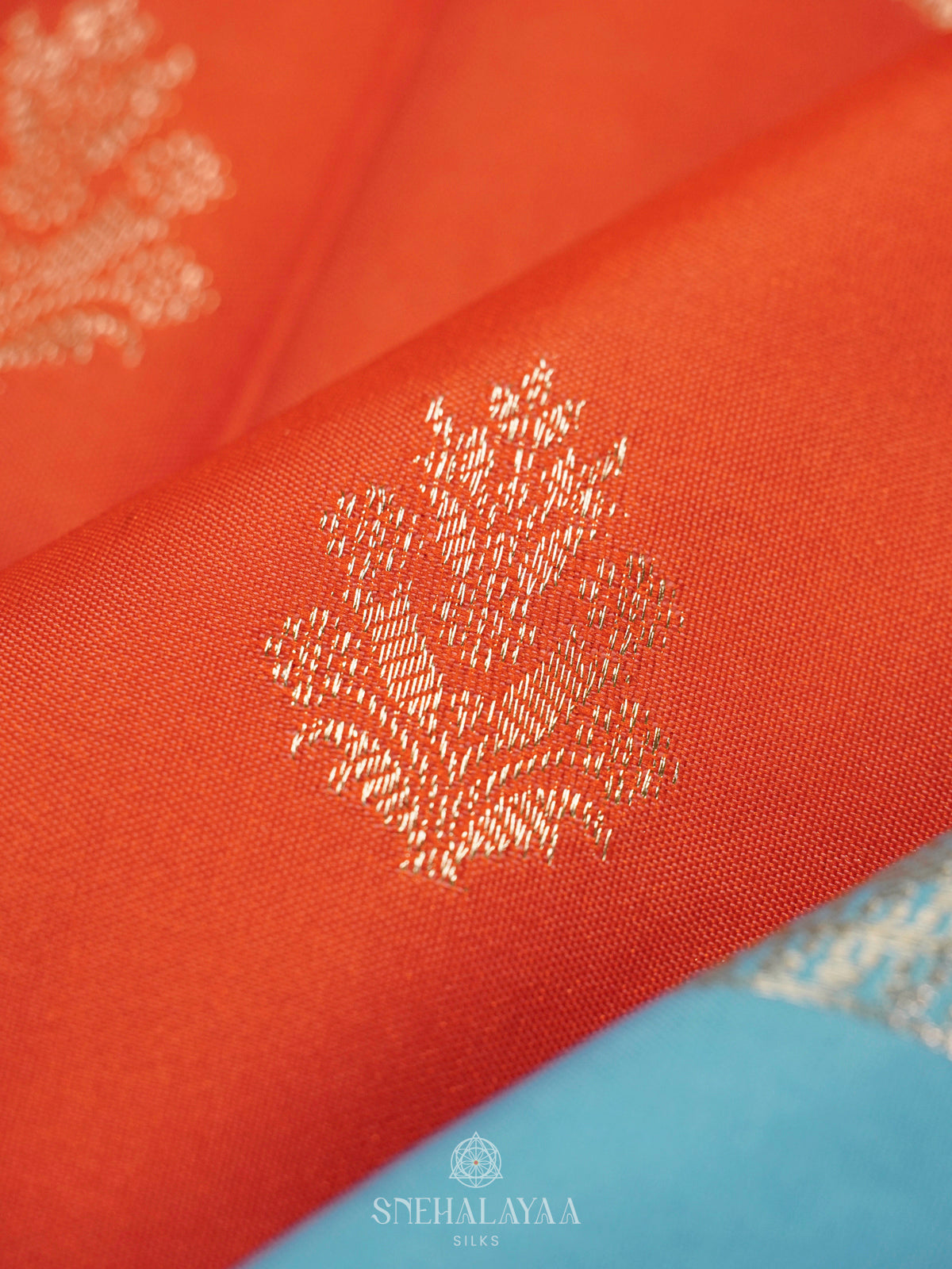 Orange Art Silk Saree