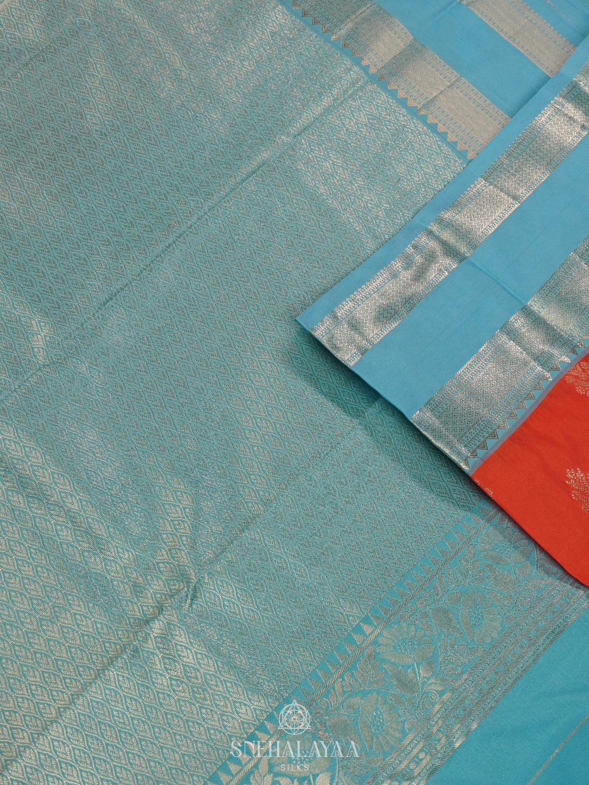 Orange Art Silk Saree
