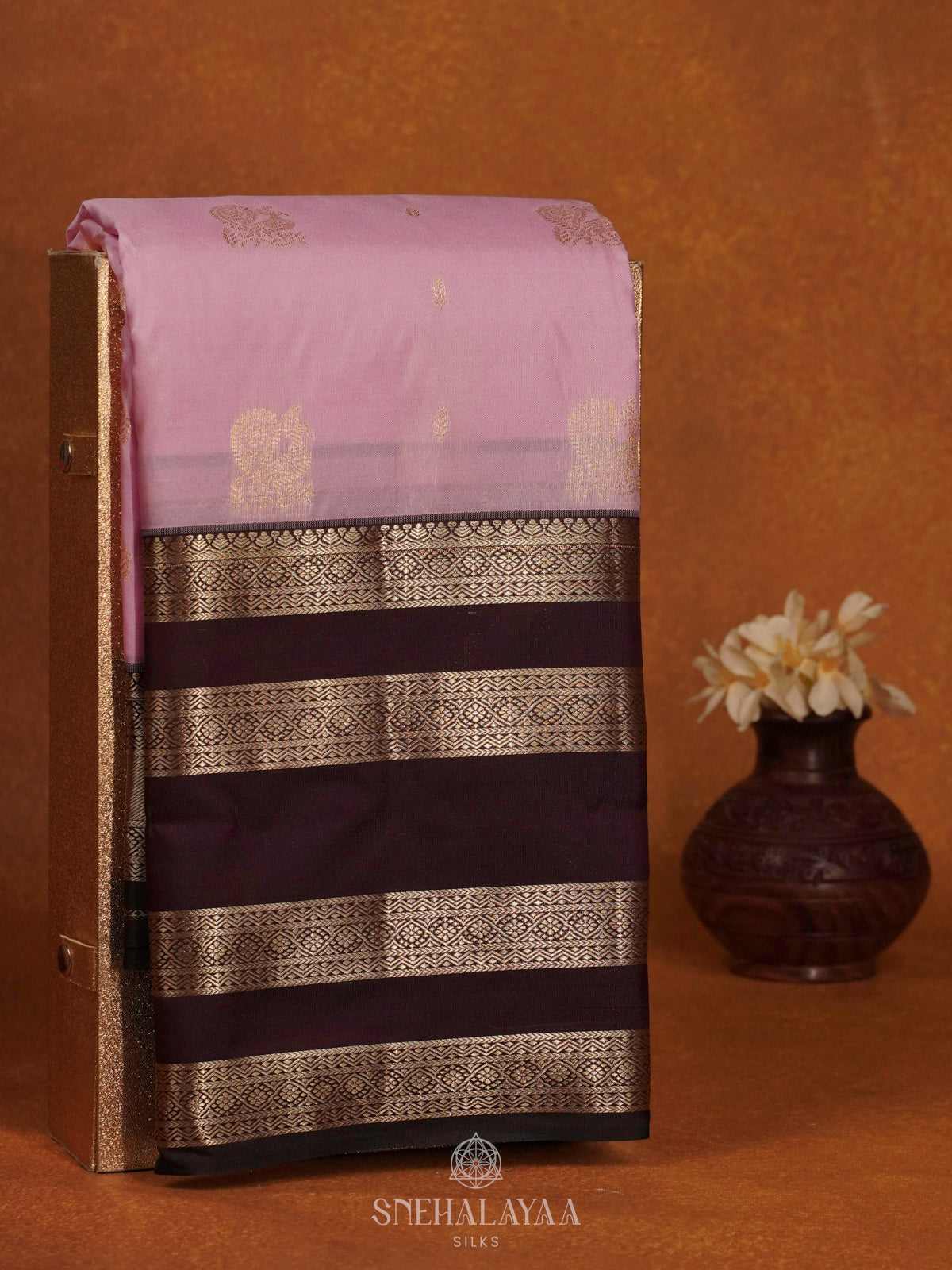 Lilac Art Silk Saree