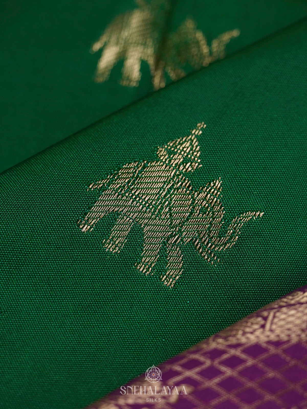 Forest Green Art Silk Saree