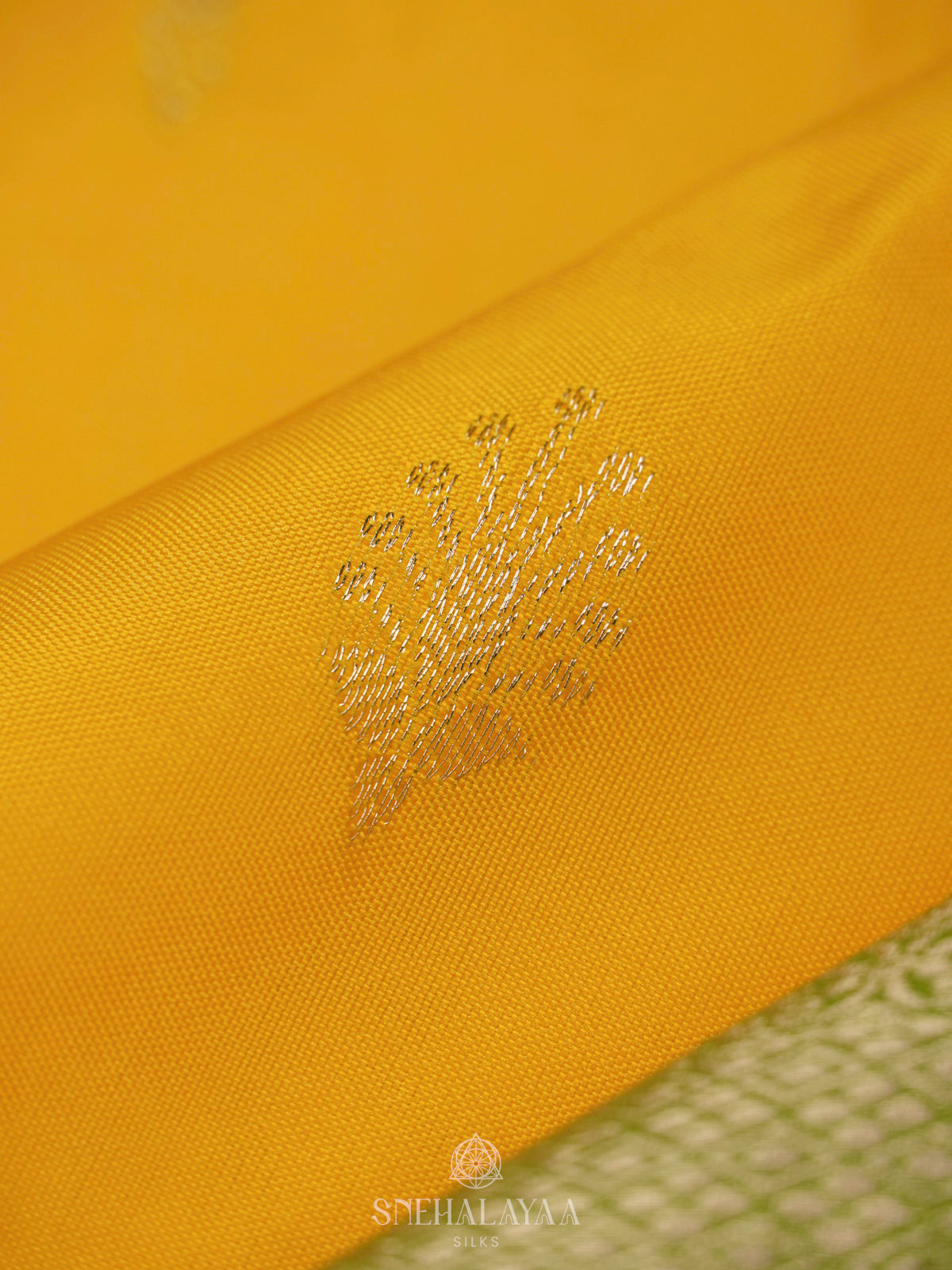Mango Yellow Art Silk Saree