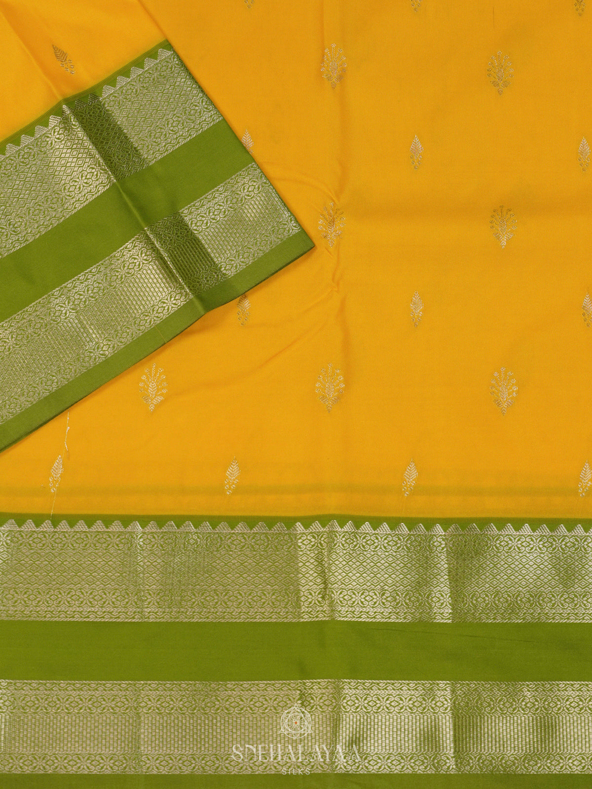 Mango Yellow Art Silk Saree