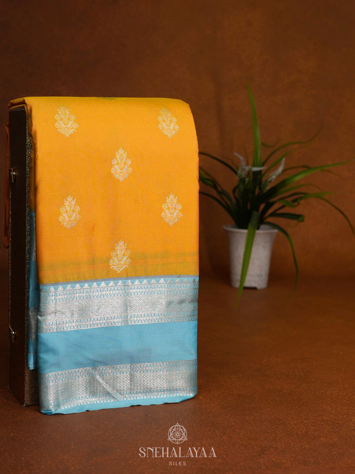 Mango Yellow Art Silk Saree