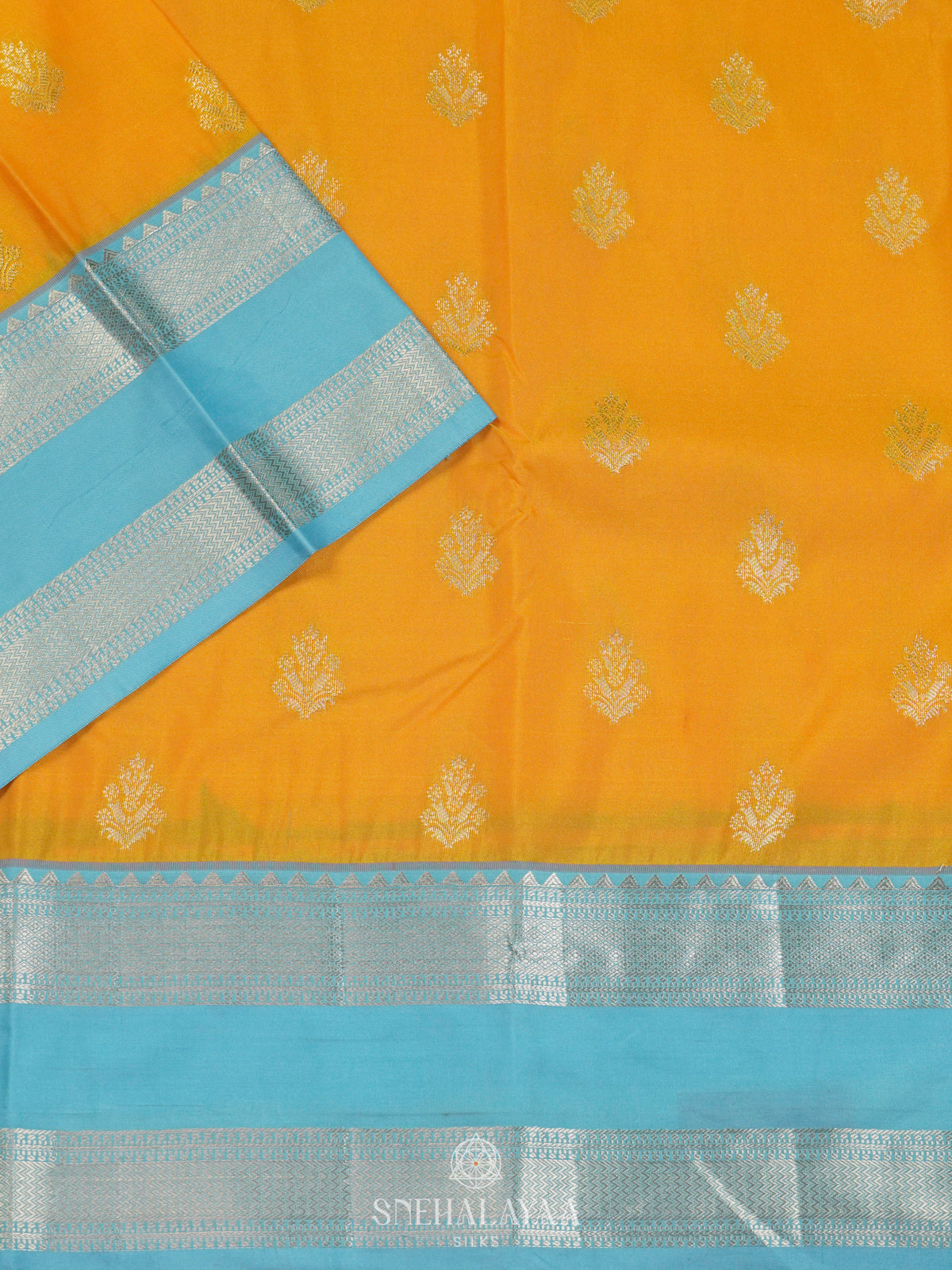 Mango Yellow Art Silk Saree