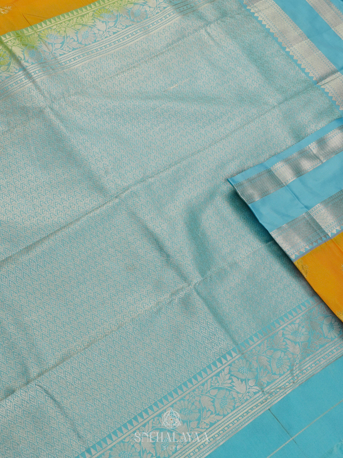 Mango Yellow Art Silk Saree