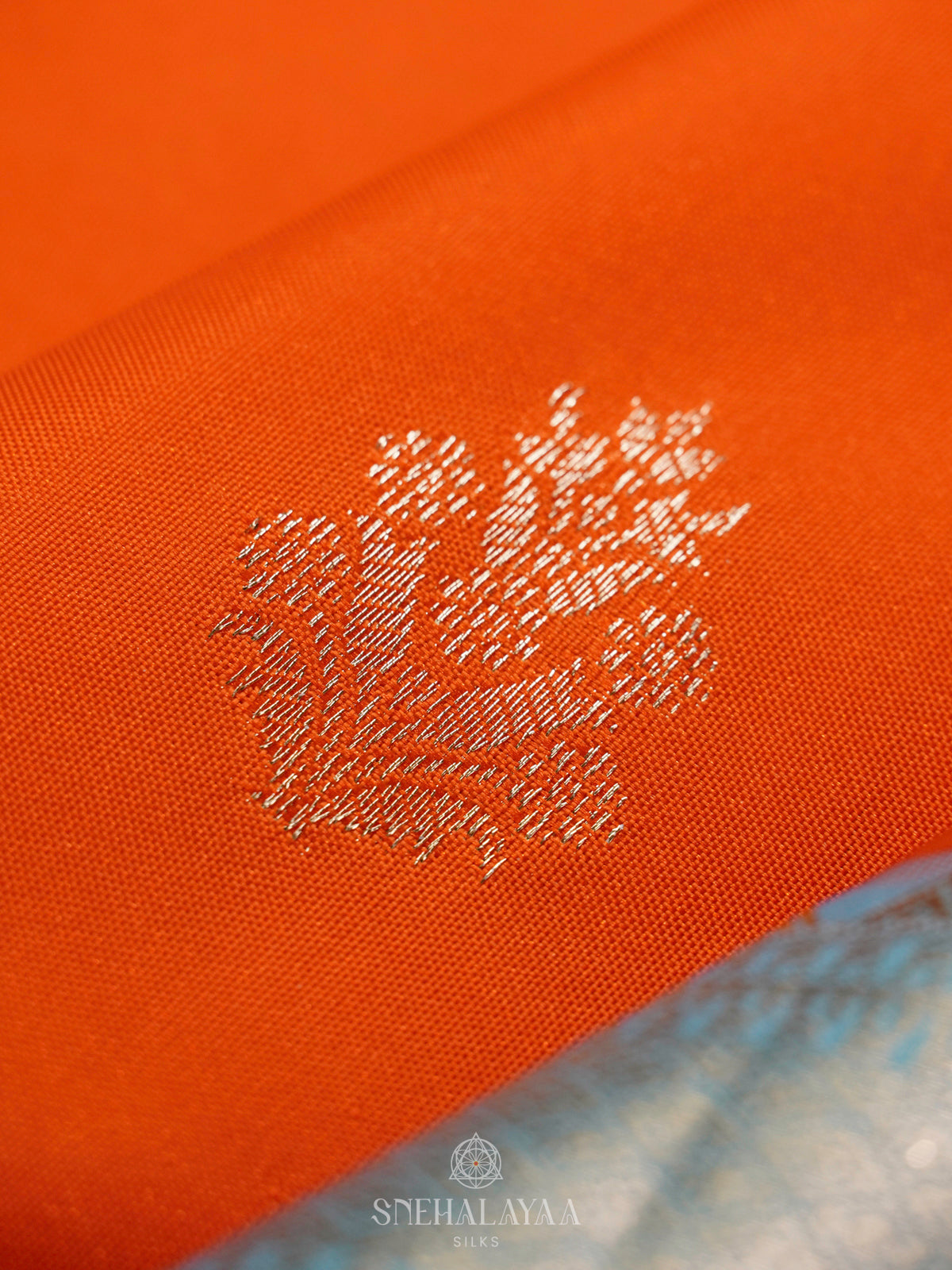 Orange Art Silk Saree