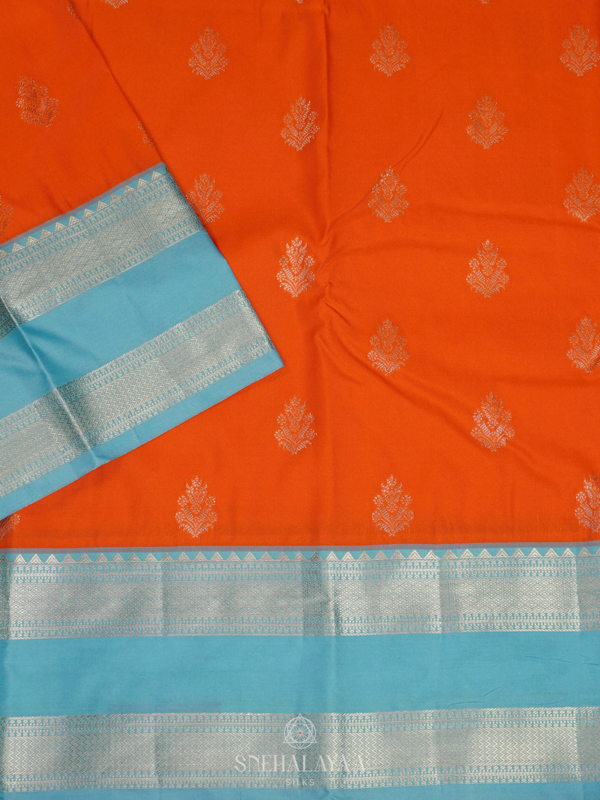 Orange Art Silk Saree