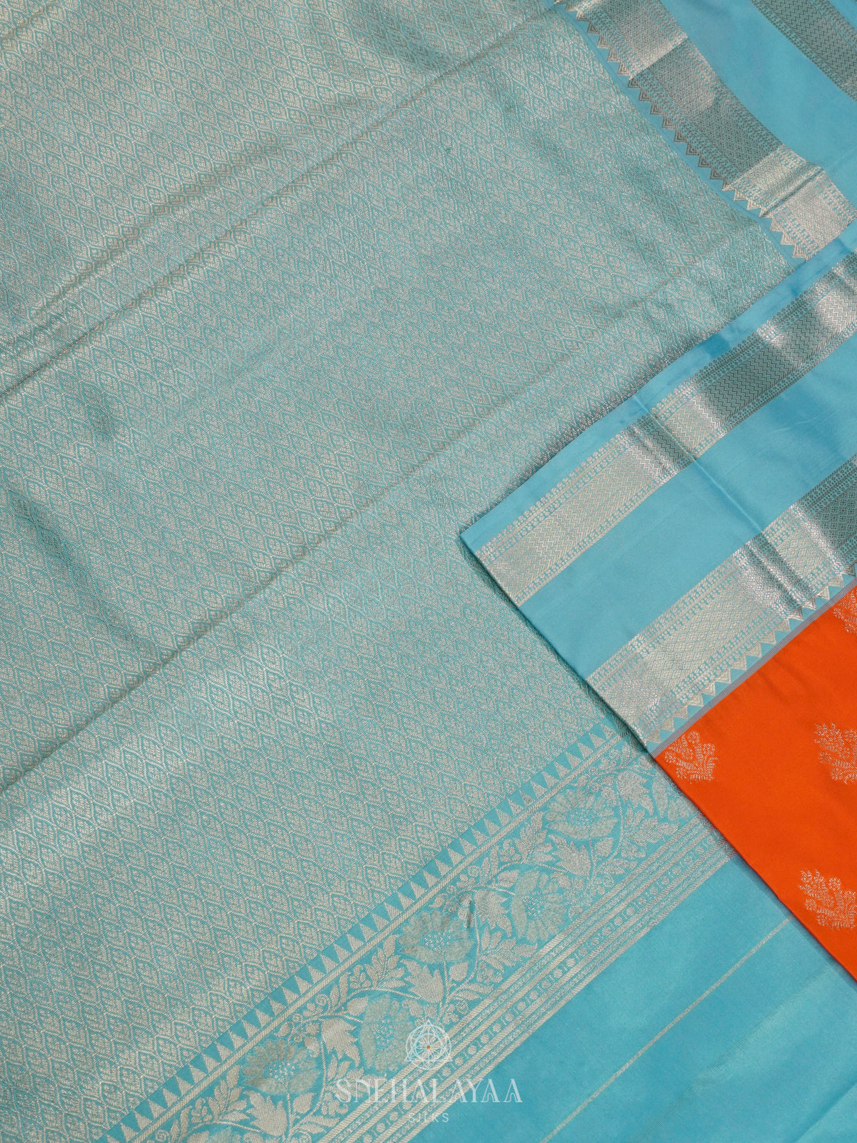 Orange Art Silk Saree