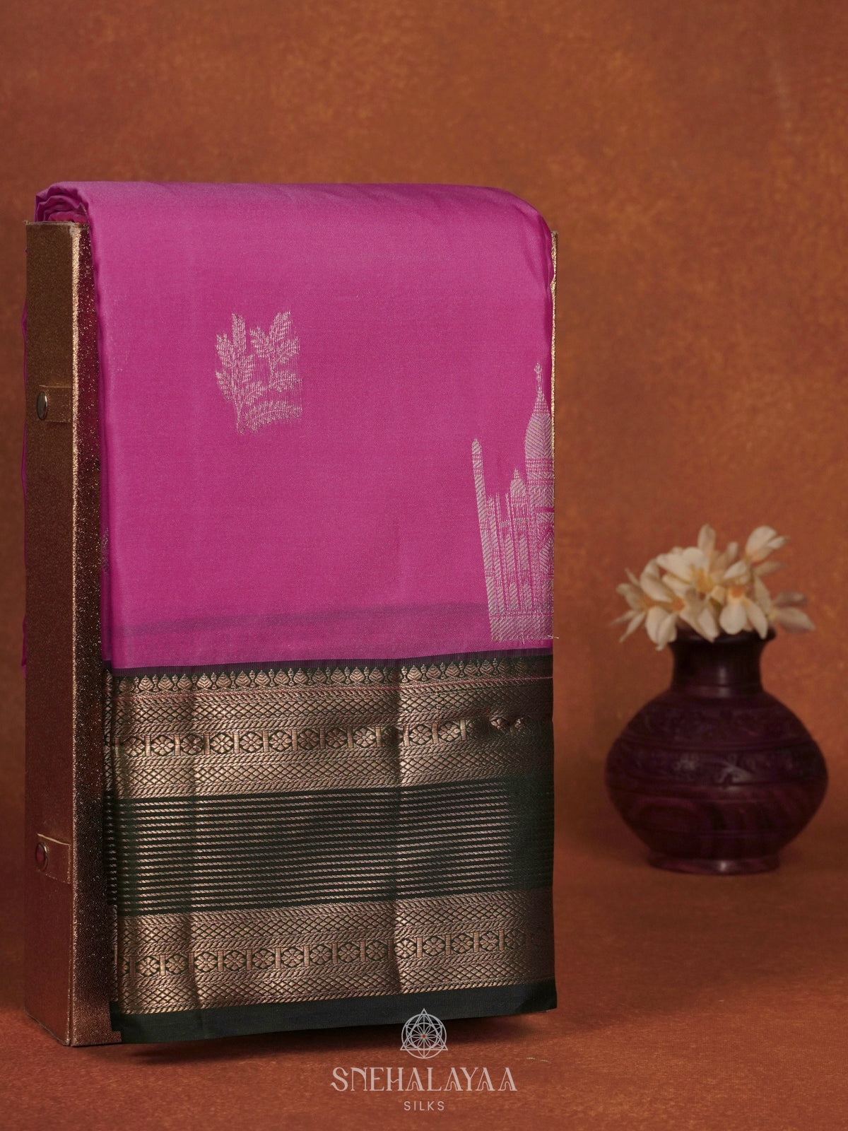 Magenta Art Silk Saree