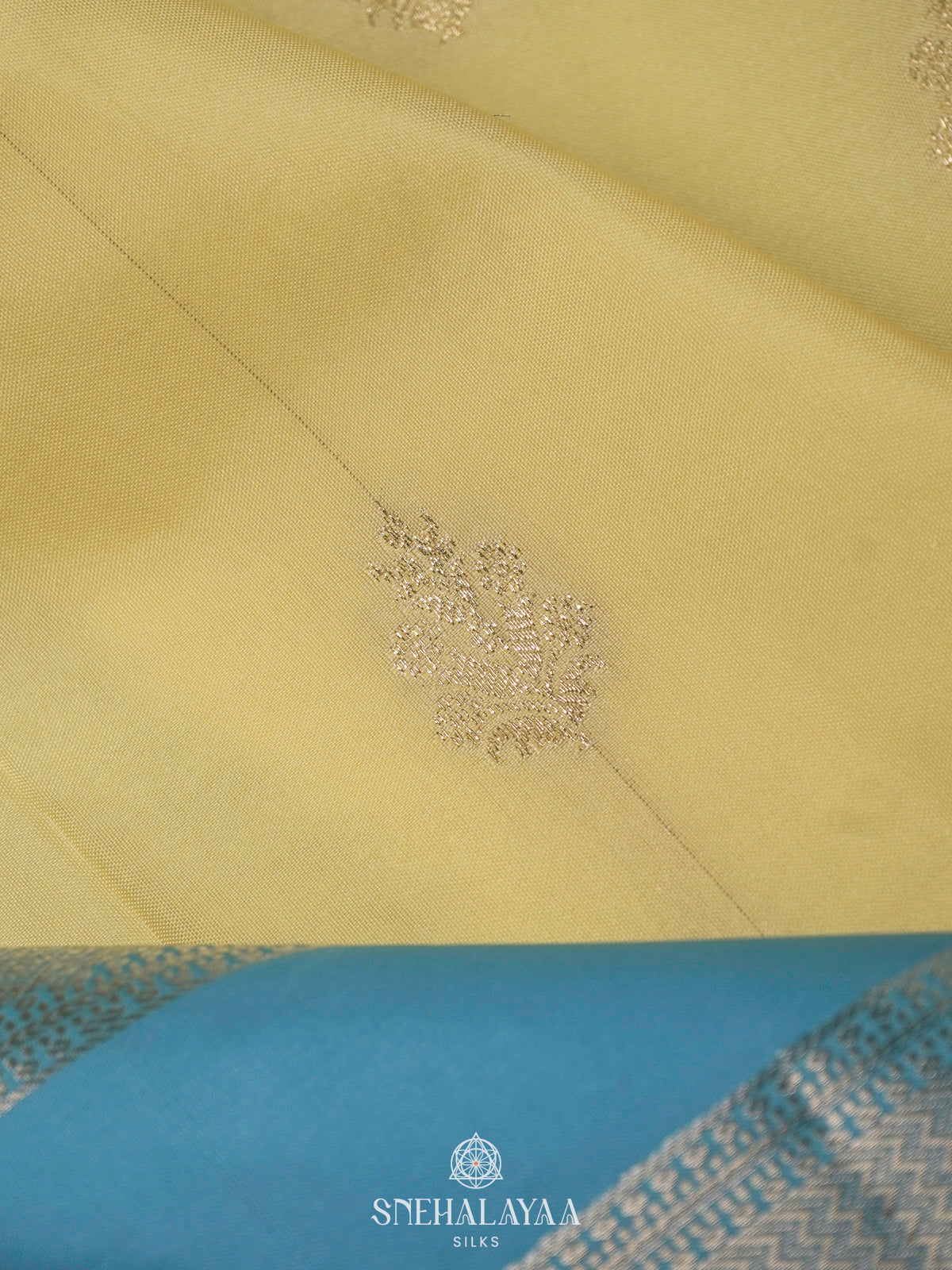 Pale Yellow Art Silk Saree