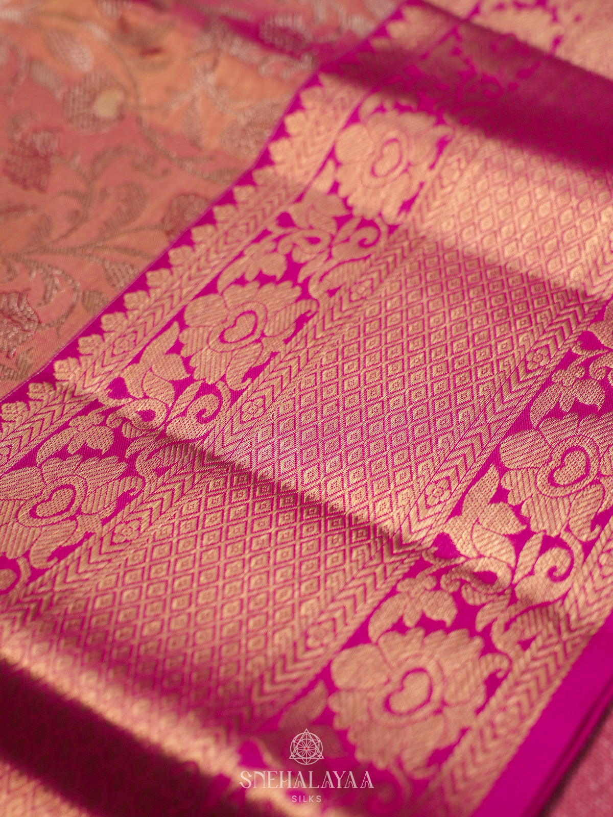 Rose Pink Kanjivaram Silk Saree