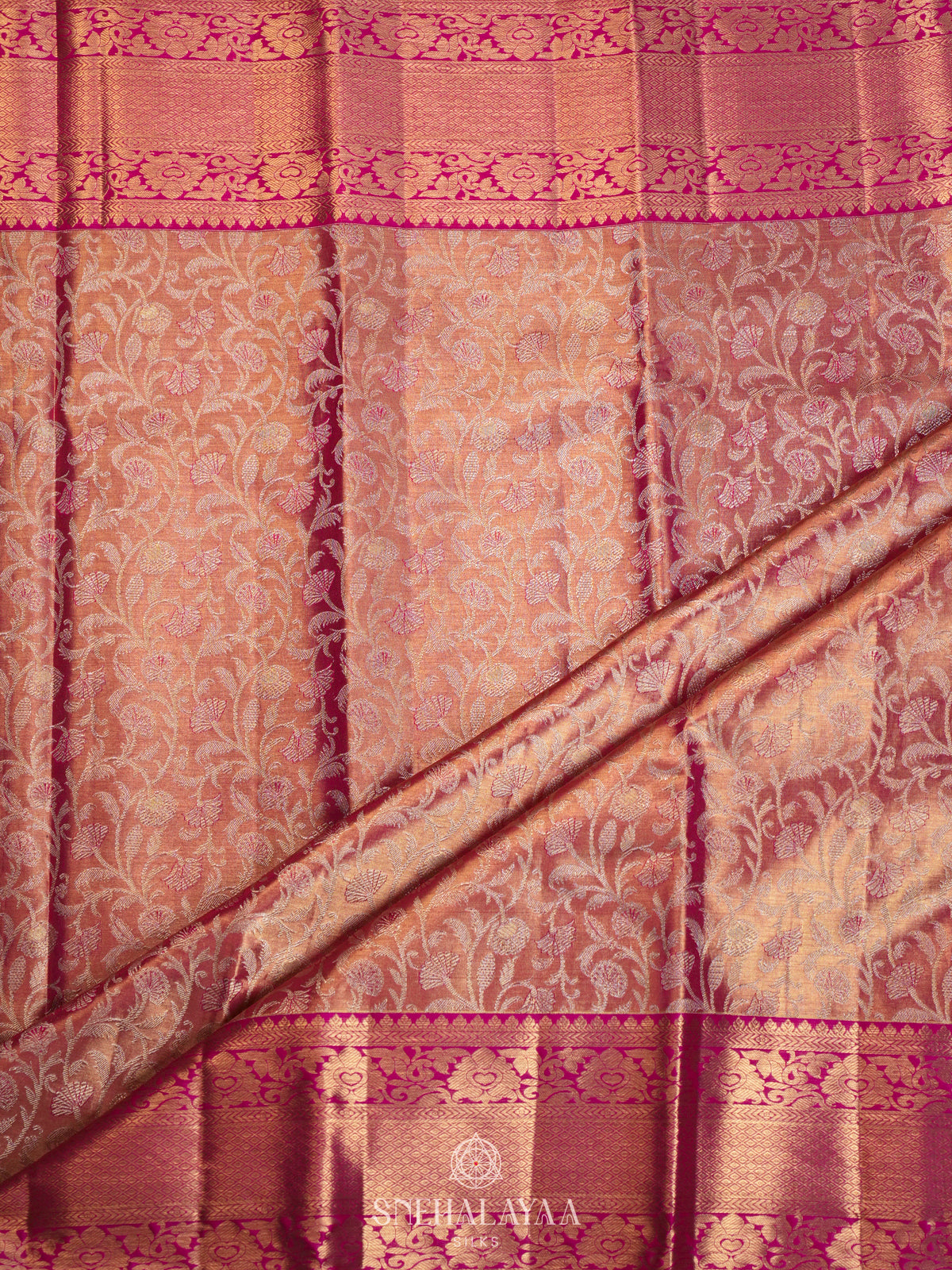 Rose Pink Kanjivaram Silk Saree