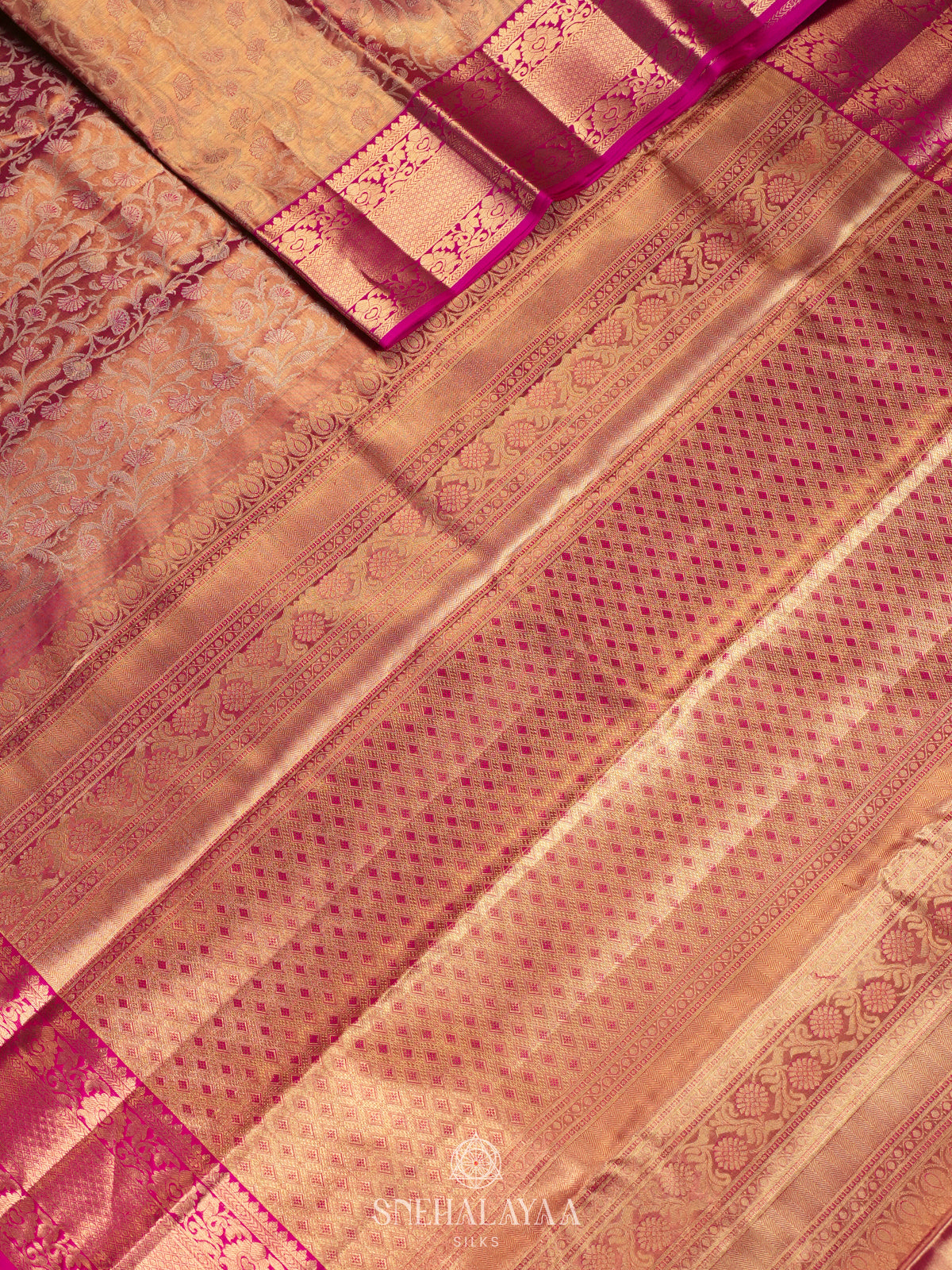 Rose Pink Kanjivaram Silk Saree