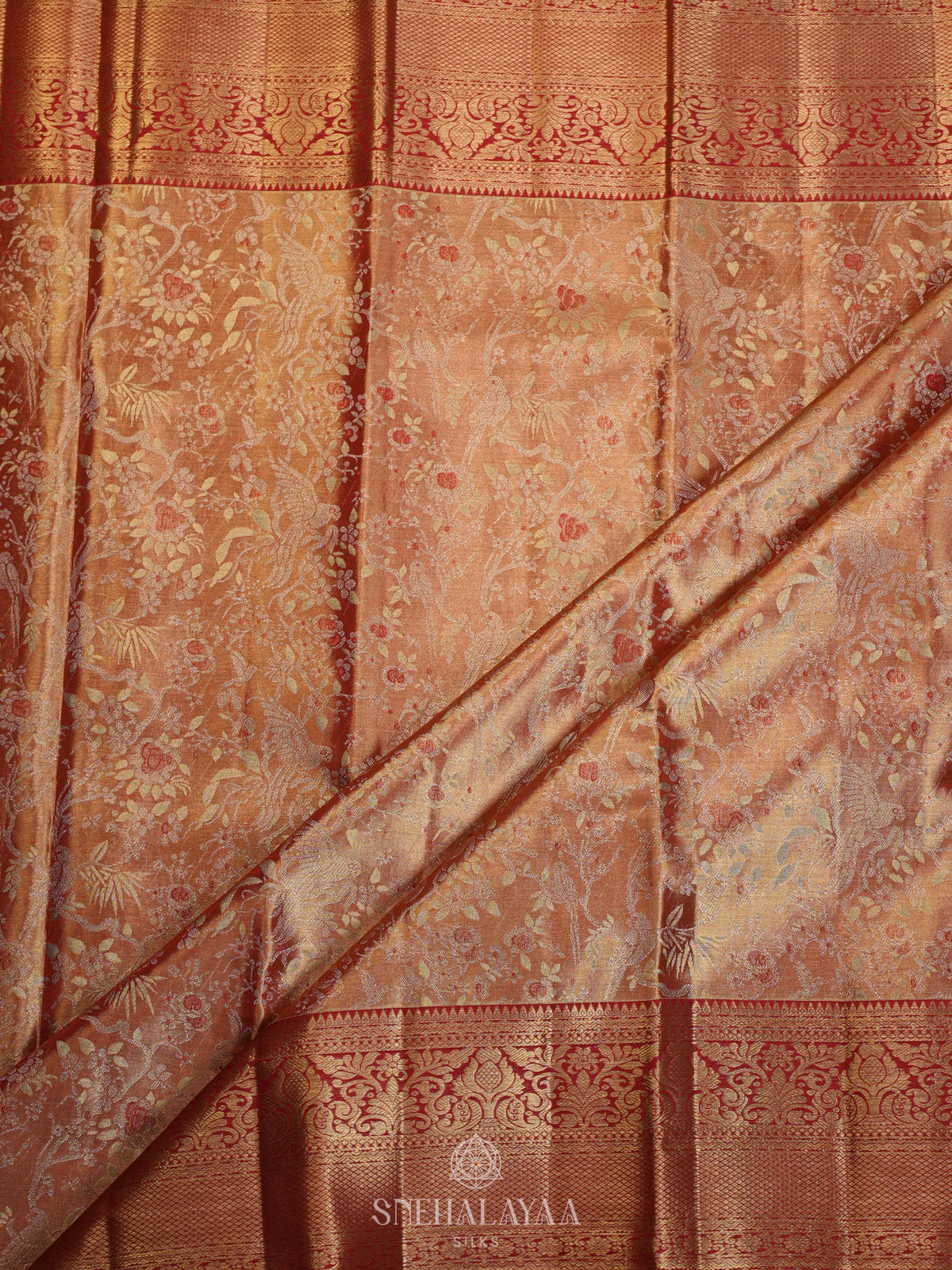 Golden Kanjivaram Silk Saree