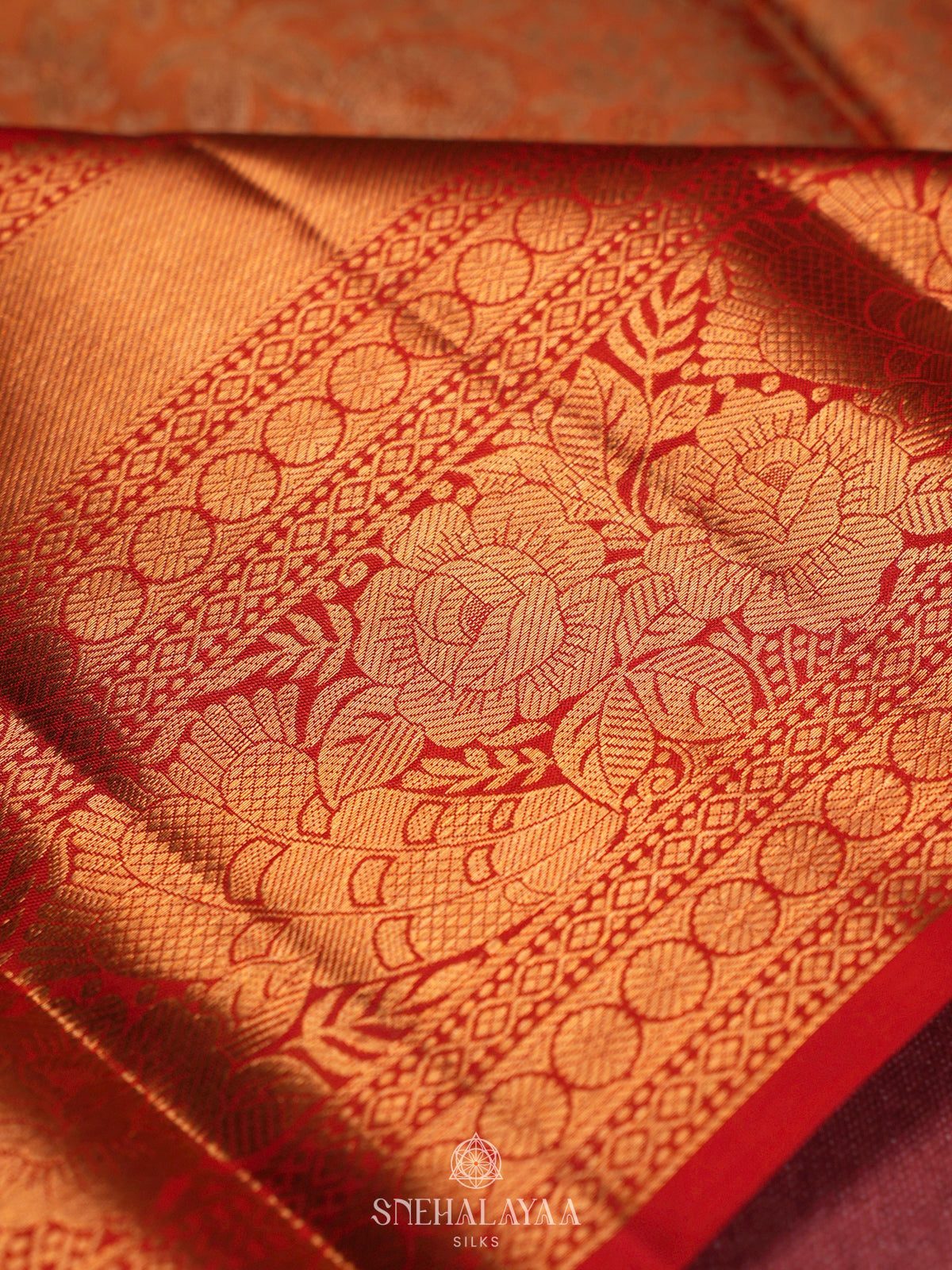 Golden Kanjivaram Silk Saree