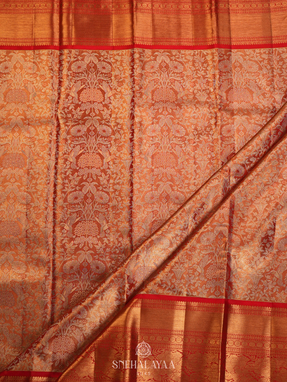 Golden Kanjivaram Silk Saree