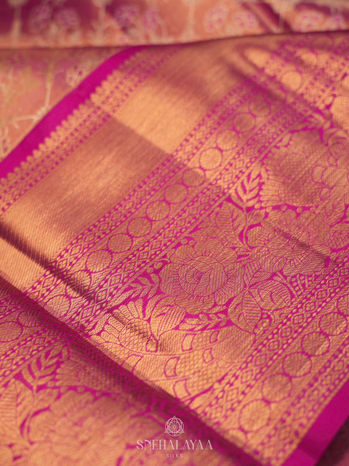 Rose Pink Kanjivaram Silk Saree