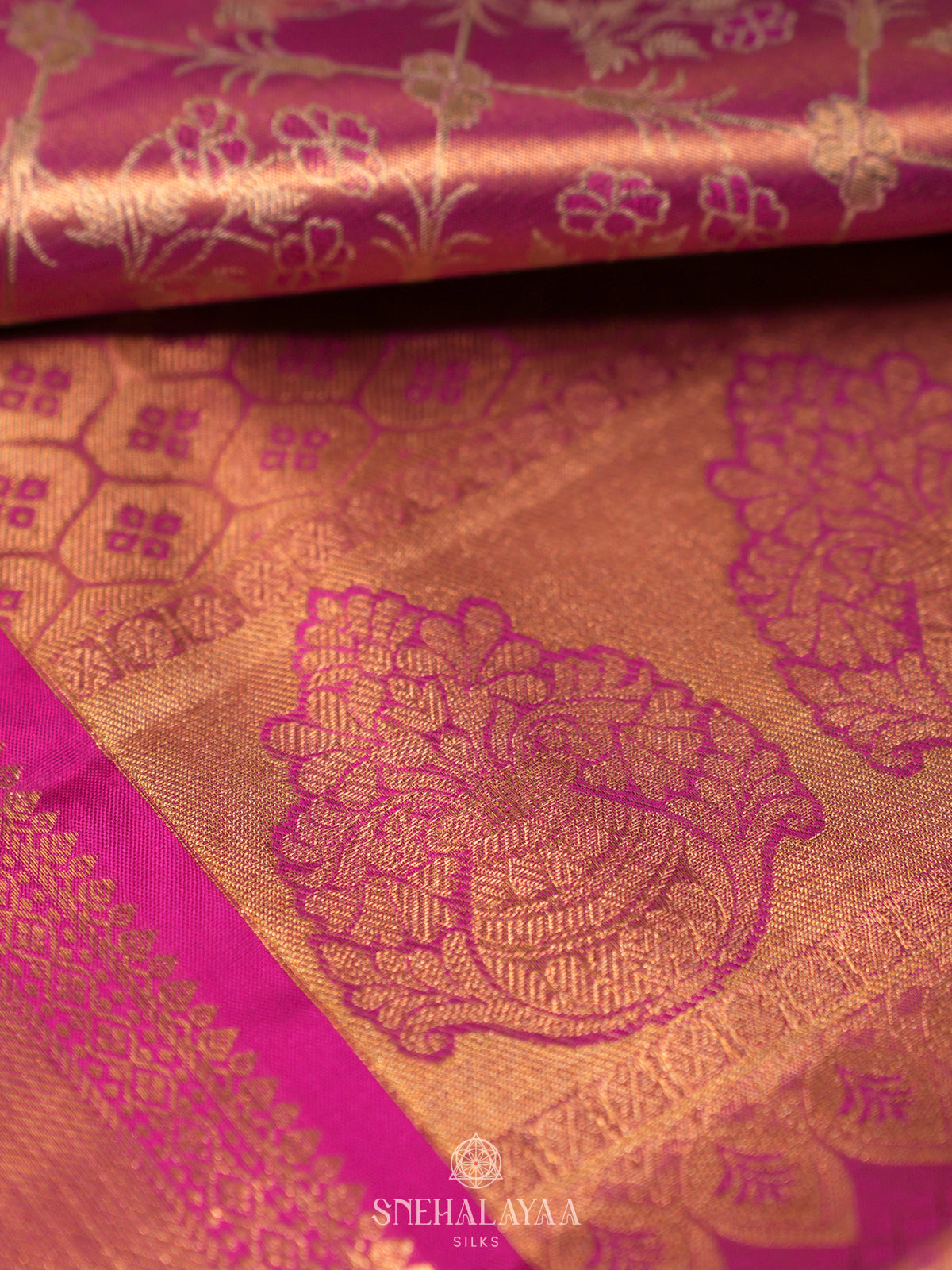 Rose Pink Kanjivaram Silk Saree