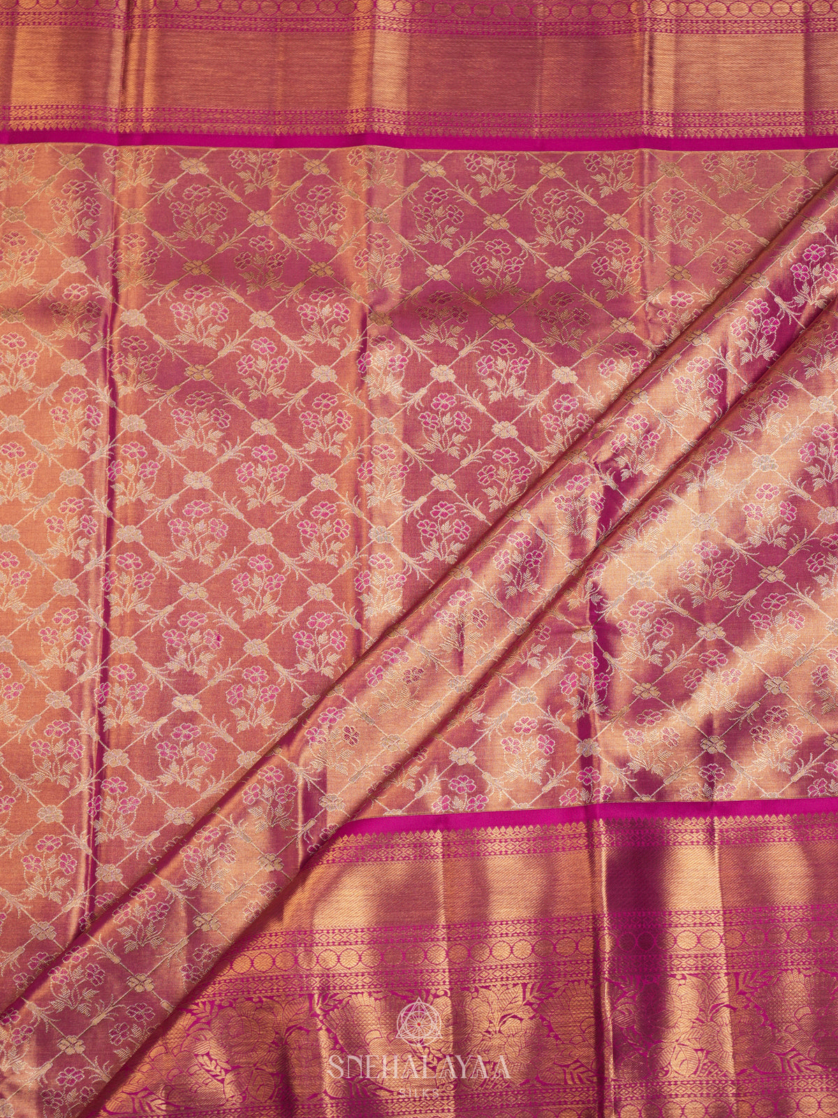 Rose Pink Kanjivaram Silk Saree