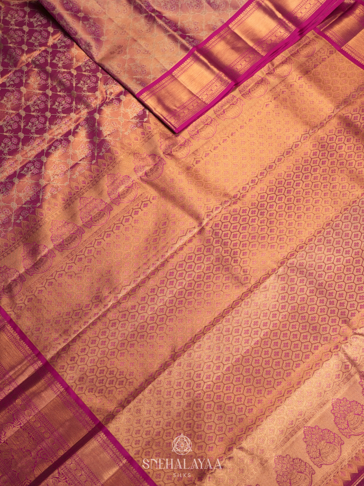 Rose Pink Kanjivaram Silk Saree