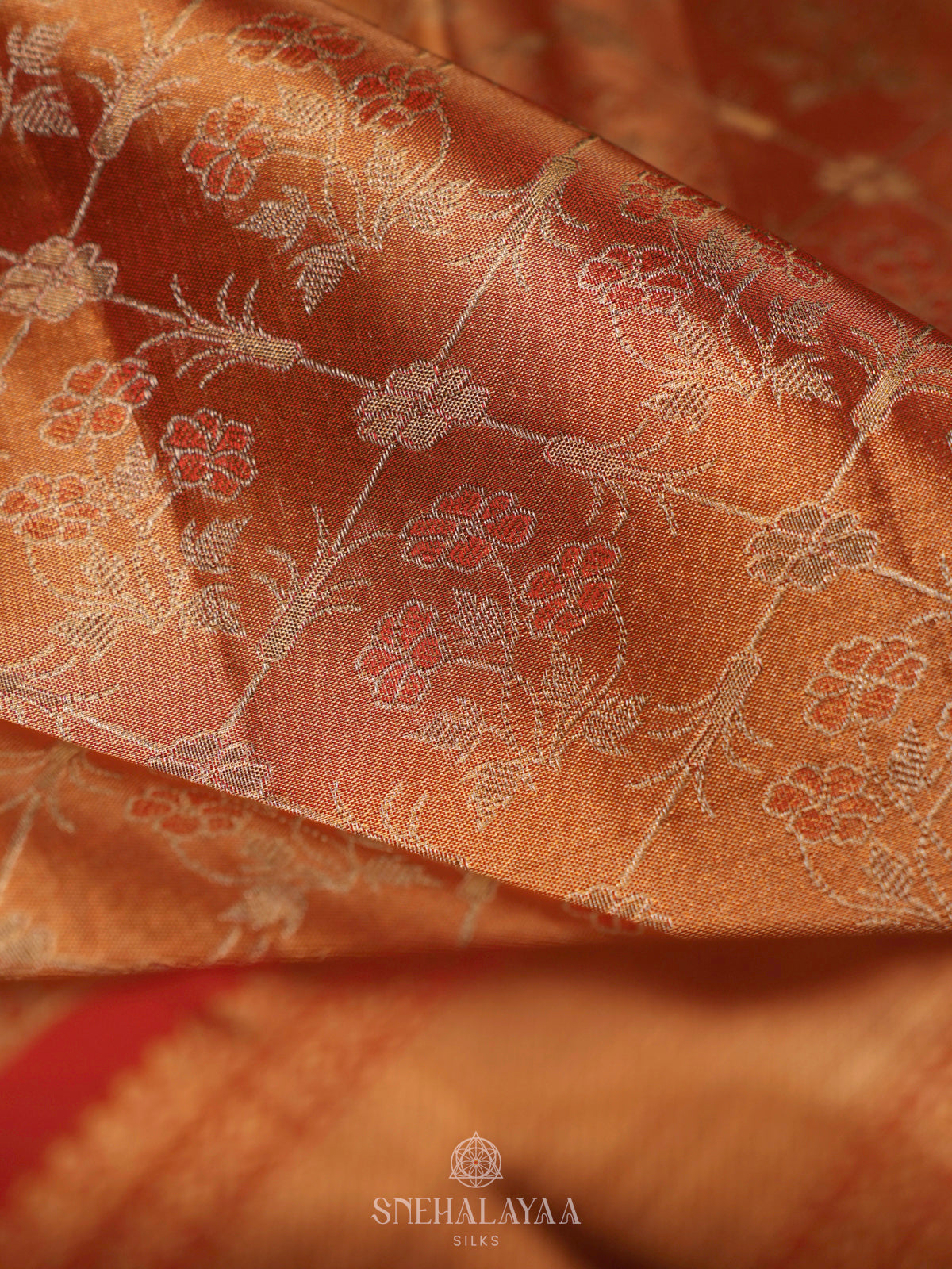 Golden Kanjivaram Silk Saree