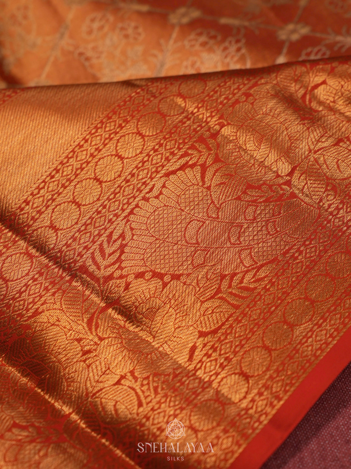 Golden Kanjivaram Silk Saree