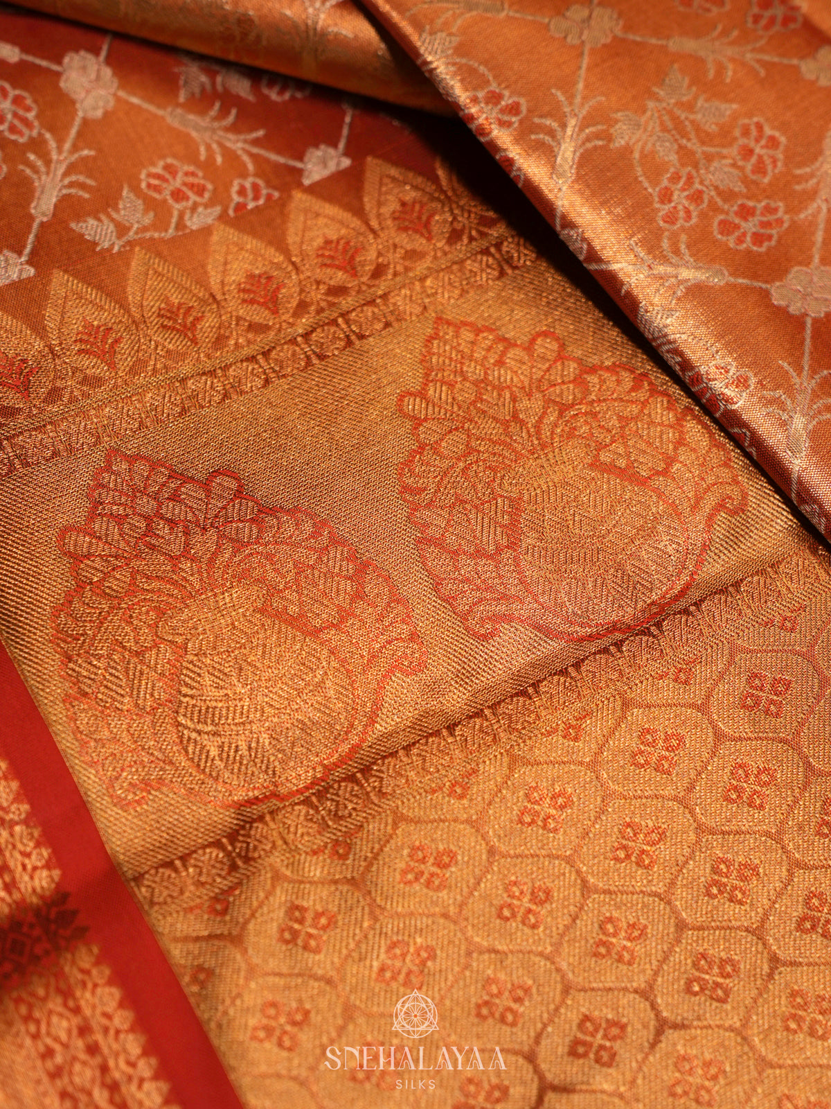 Golden Kanjivaram Silk Saree