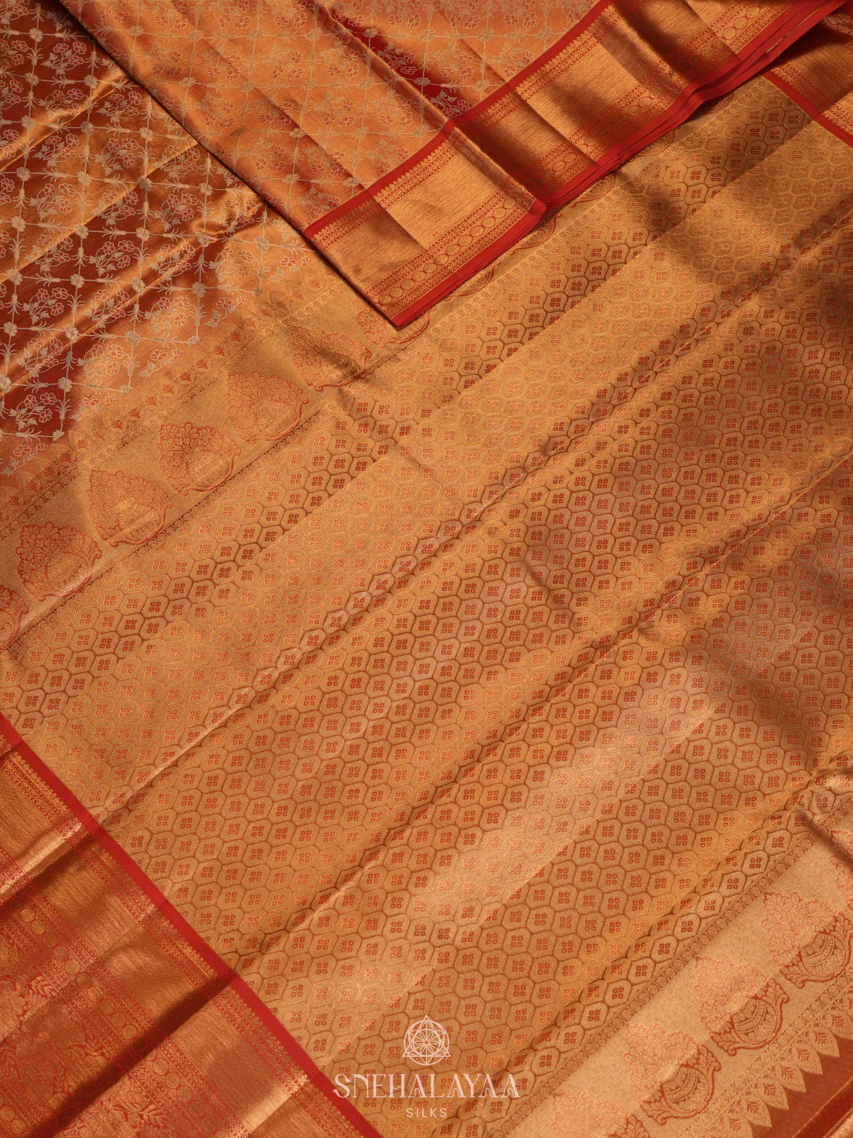 Golden Kanjivaram Silk Saree