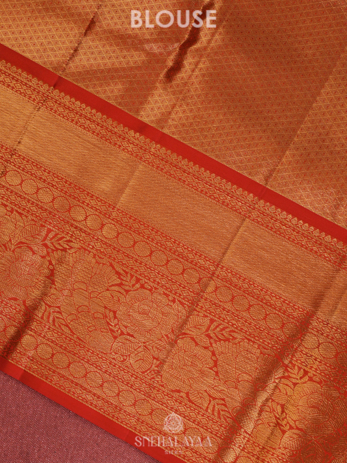 Golden Kanjivaram Silk Saree
