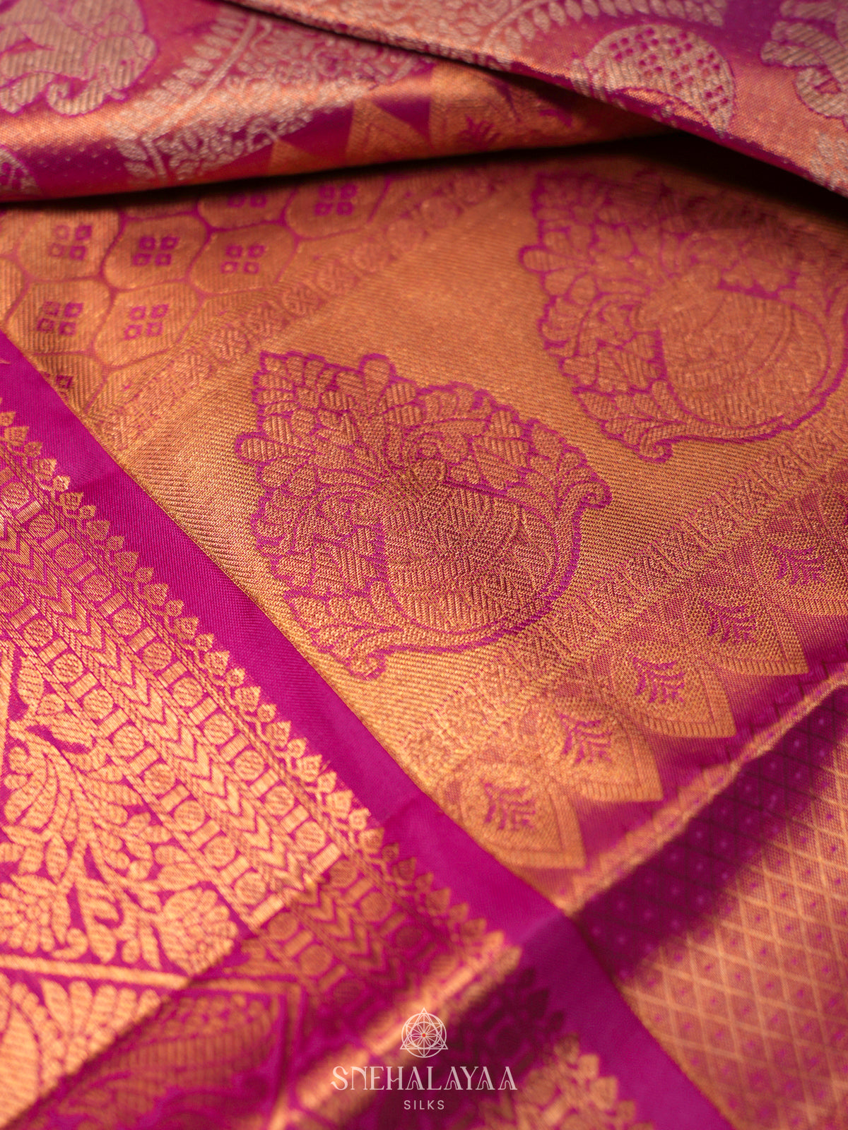 Rose Pink Kanjivaram Silk Saree