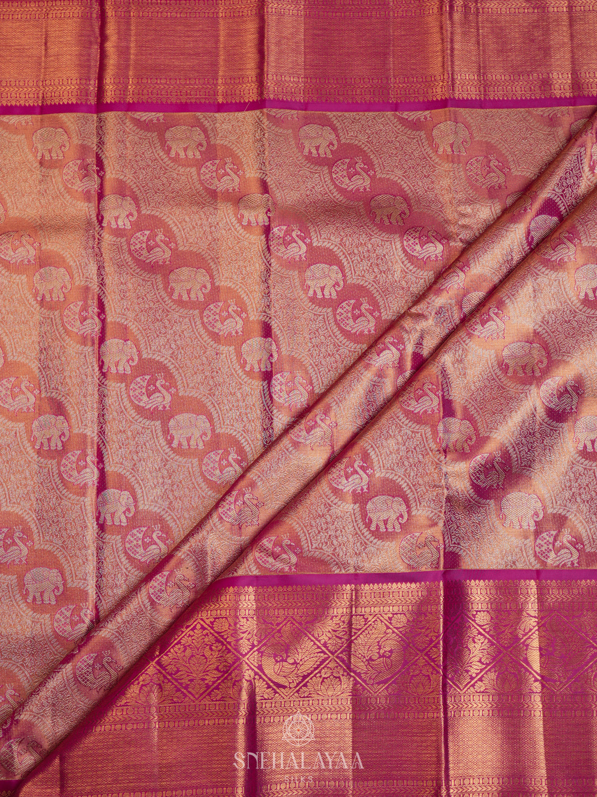 Rose Pink Kanjivaram Silk Saree