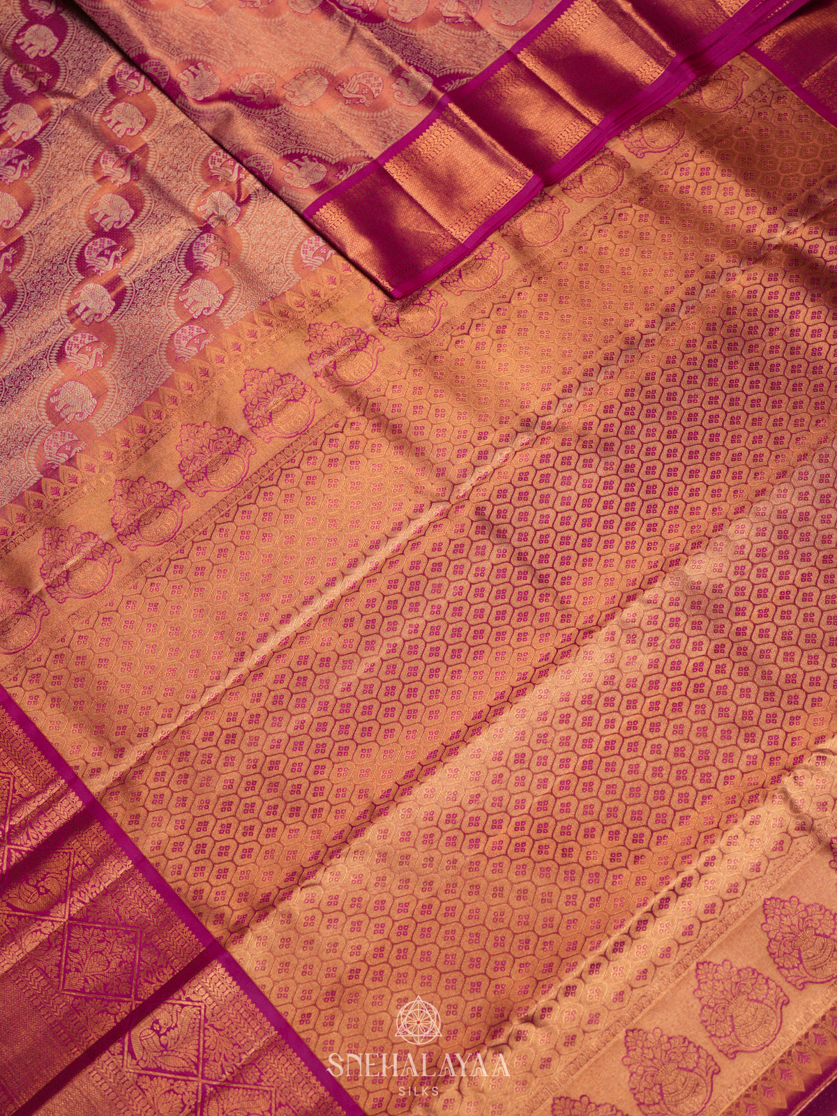 Rose Pink Kanjivaram Silk Saree