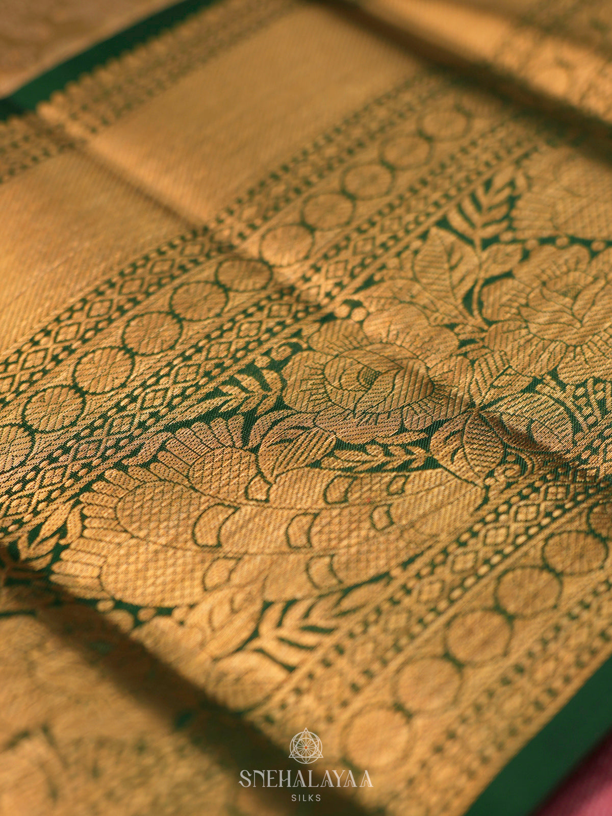 Golden Kanjivaram Silk Saree