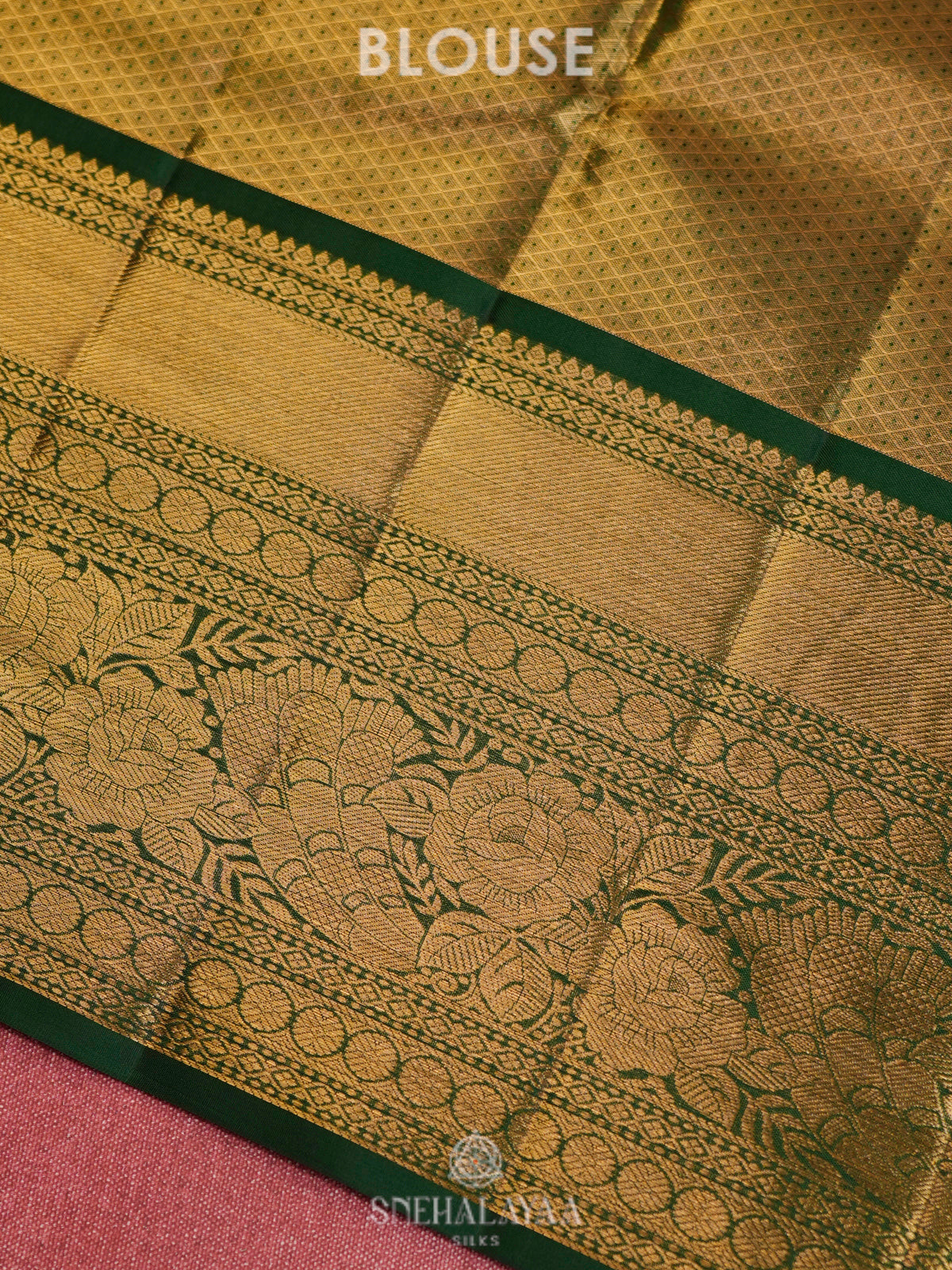 Golden Kanjivaram Silk Saree