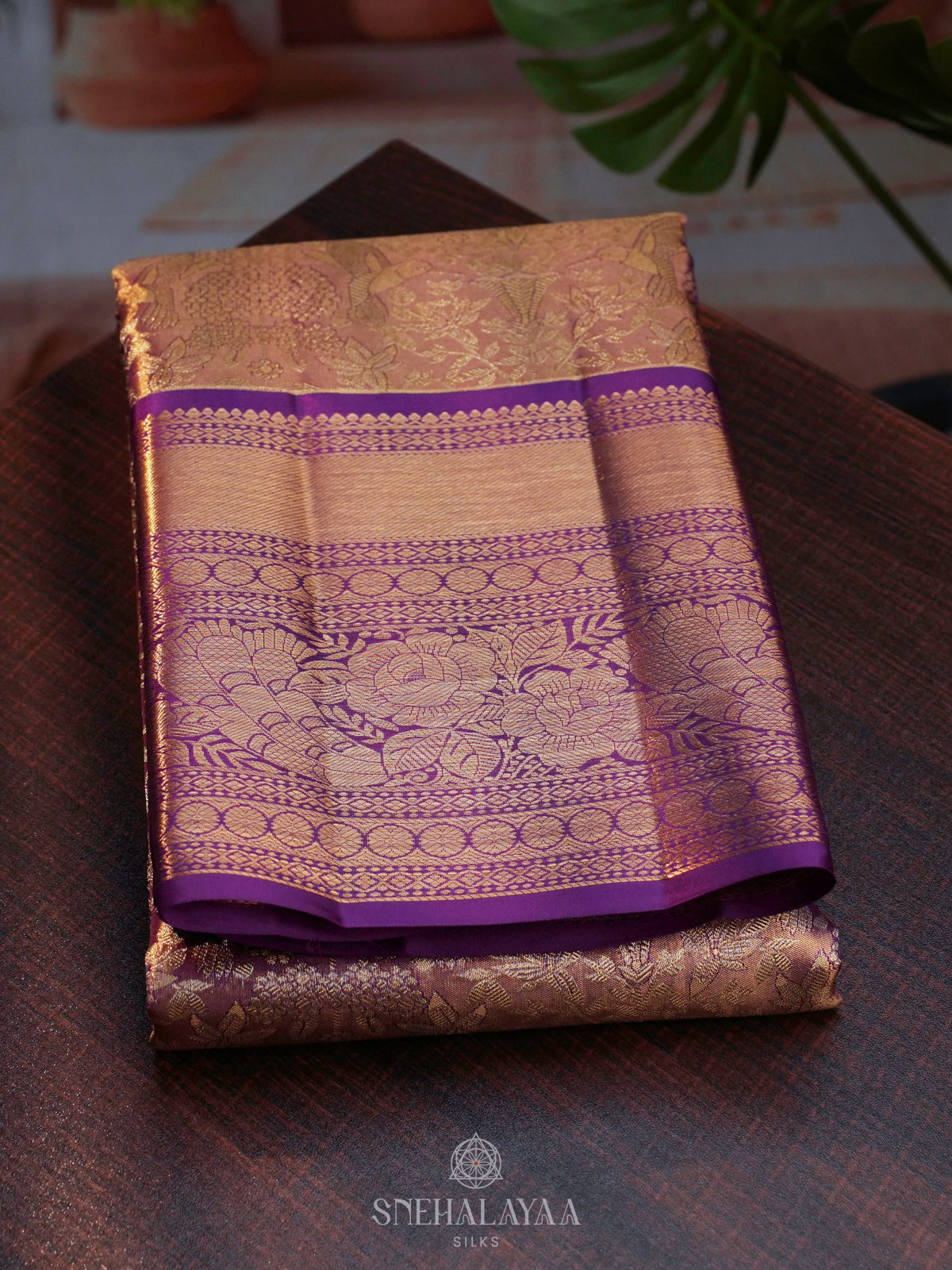 Rose Pink Kanjivaram Silk Saree