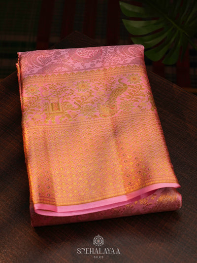 Pink Kanjivaram Silk Saree
