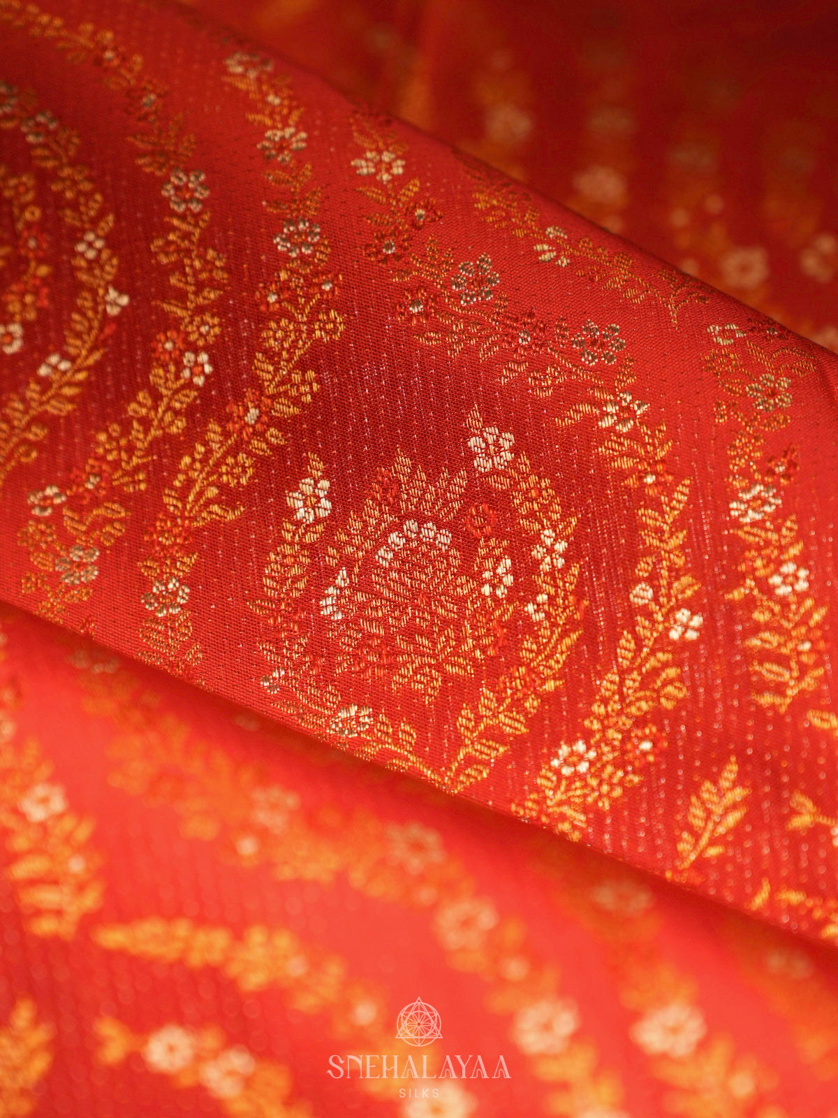 Orange Kanjivaram Silk Saree