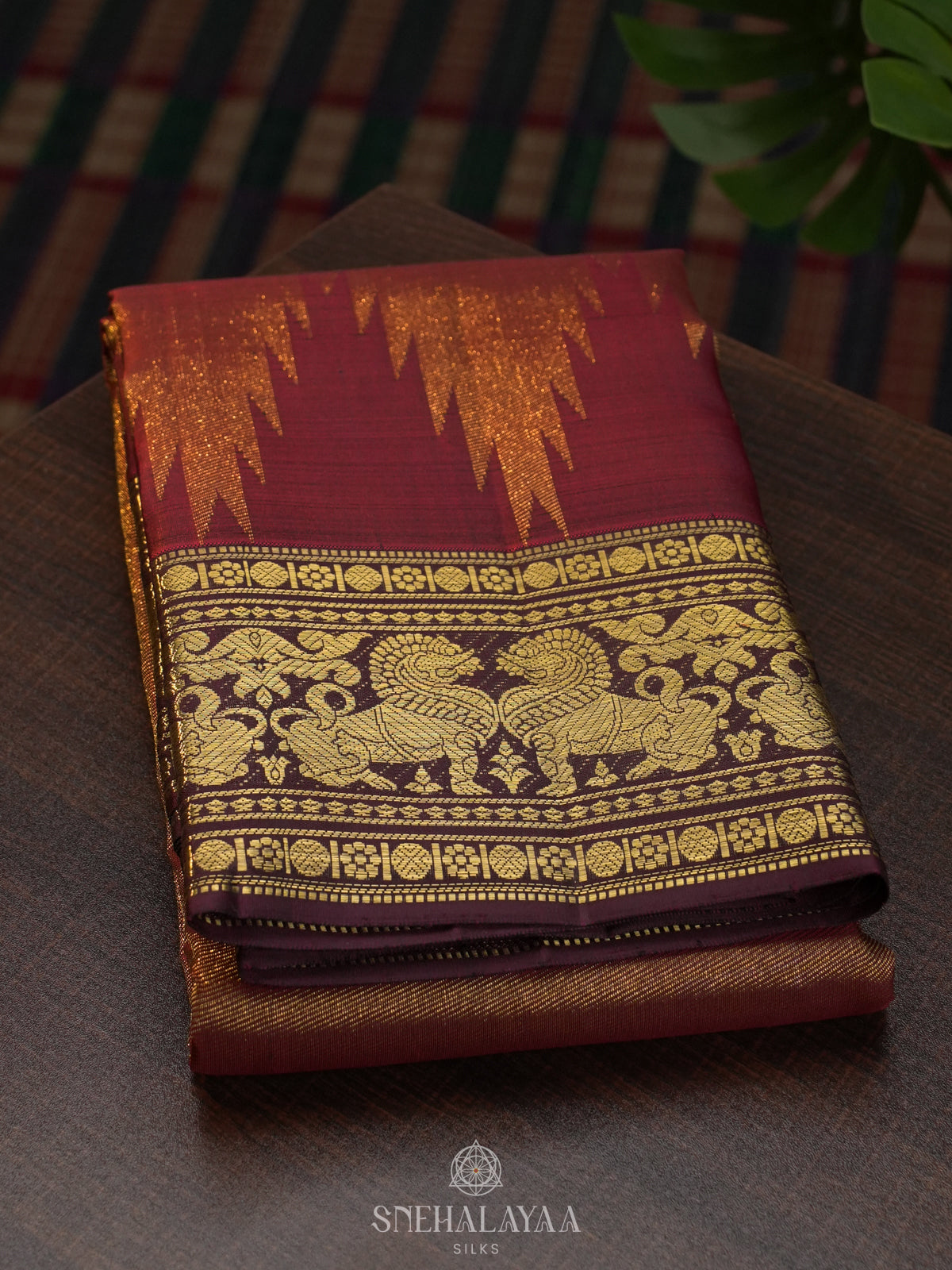 Brown Kanjivaram Silk Saree
