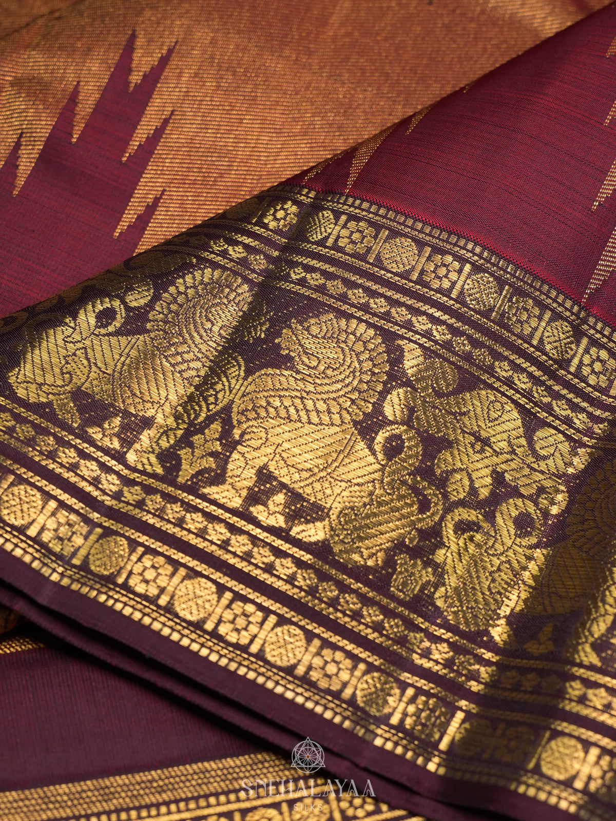 Brown Kanjivaram Silk Saree